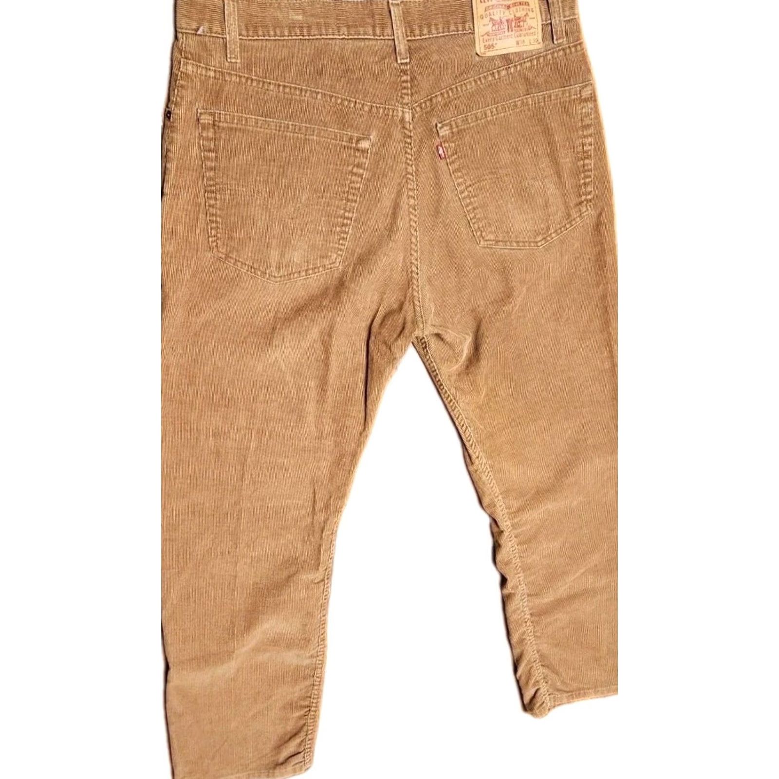 Levi's VINTAGE Levi's 505 Pants Men Brown Corduroy Regular Straight Leg 38x30 (36x30) Size US 38 / EU 54 - 2 Thumbnail