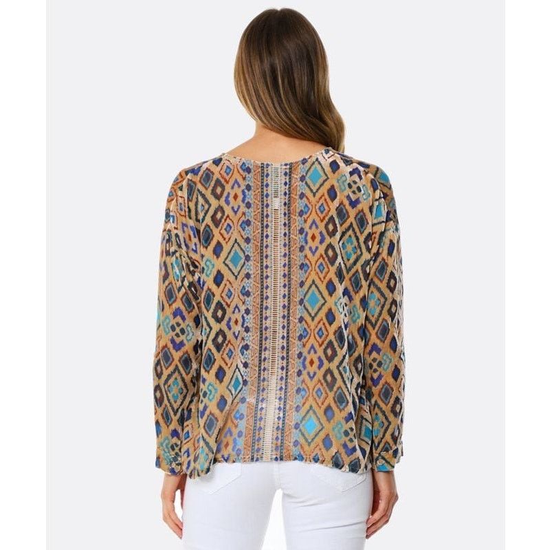 Johnny Was Johnny Was Multicolor Ikat Silk Blend Sheer Blouse S Size S / US 4 / IT 40 - 5 Thumbnail