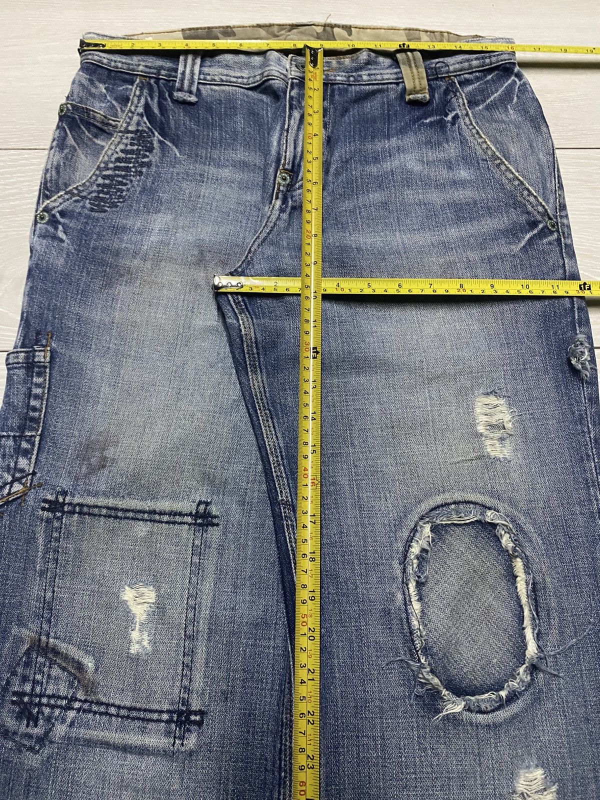 Maison Margiela Japanese Brand Patchwork Baggy Denim Margiela Style Size US 32 / EU 48 - 16 Thumbnail