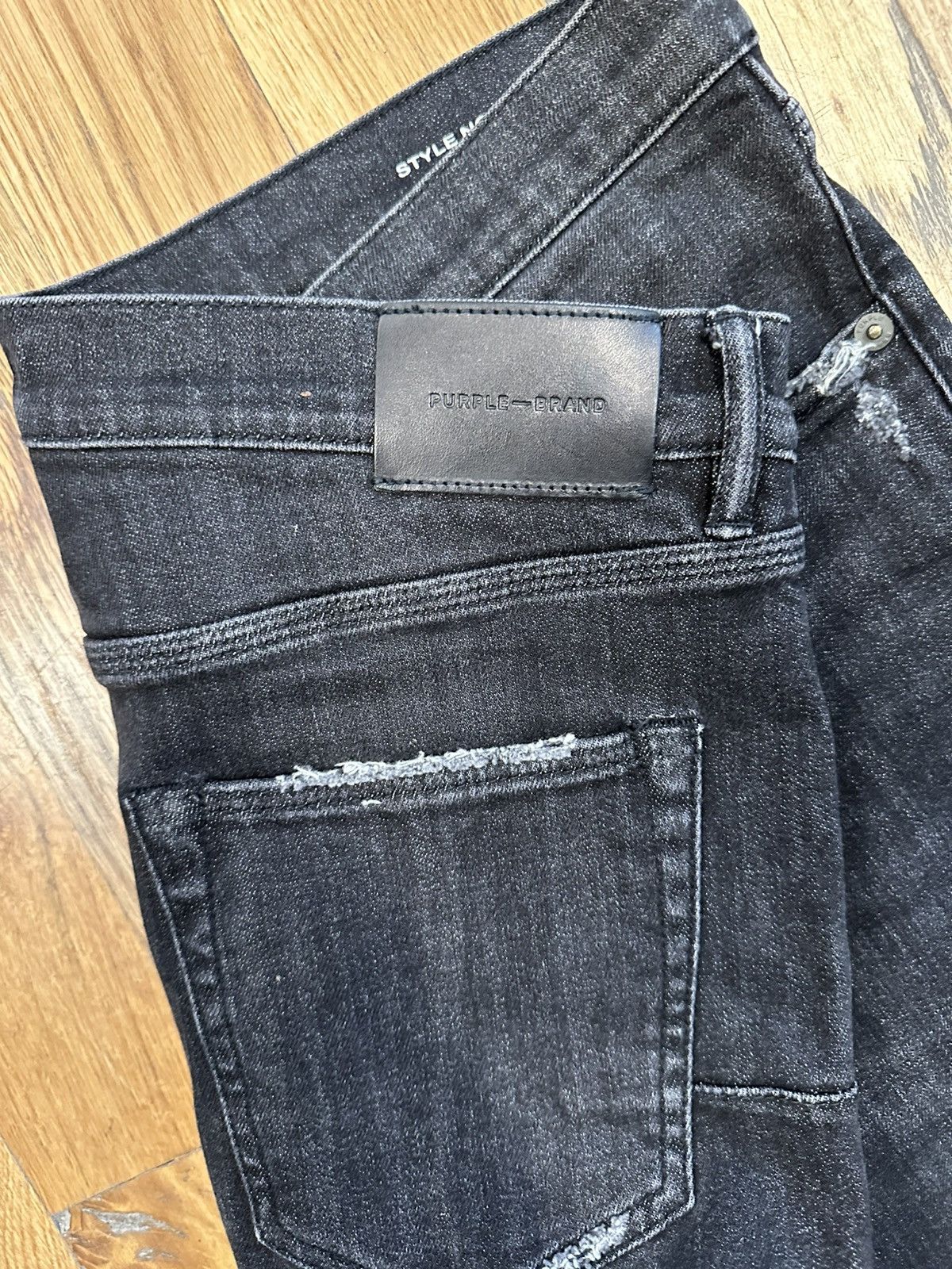 Purple Brand Purple Brand Knee Rip Paint Splatter Black Denim Jeans Sz 32 Size US 32 / EU 48 - 4 Thumbnail