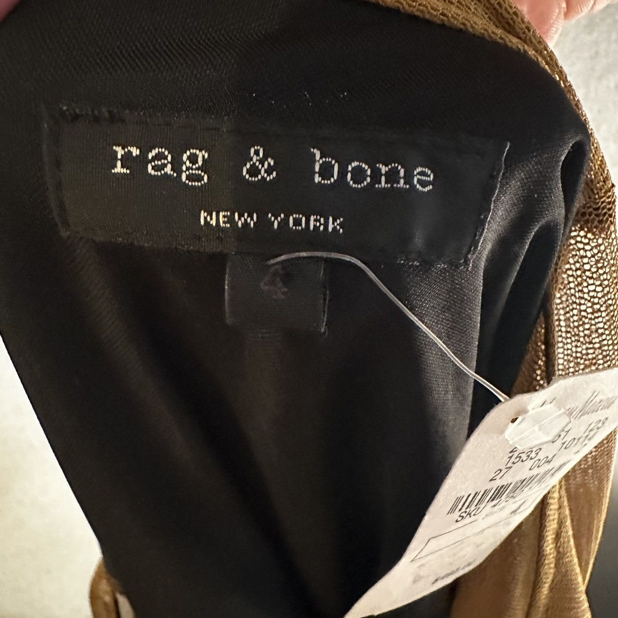 Rag & Bone rag & bone gold long sleeve sheer minidress Size S / US 4 / IT 40 - 2 Thumbnail