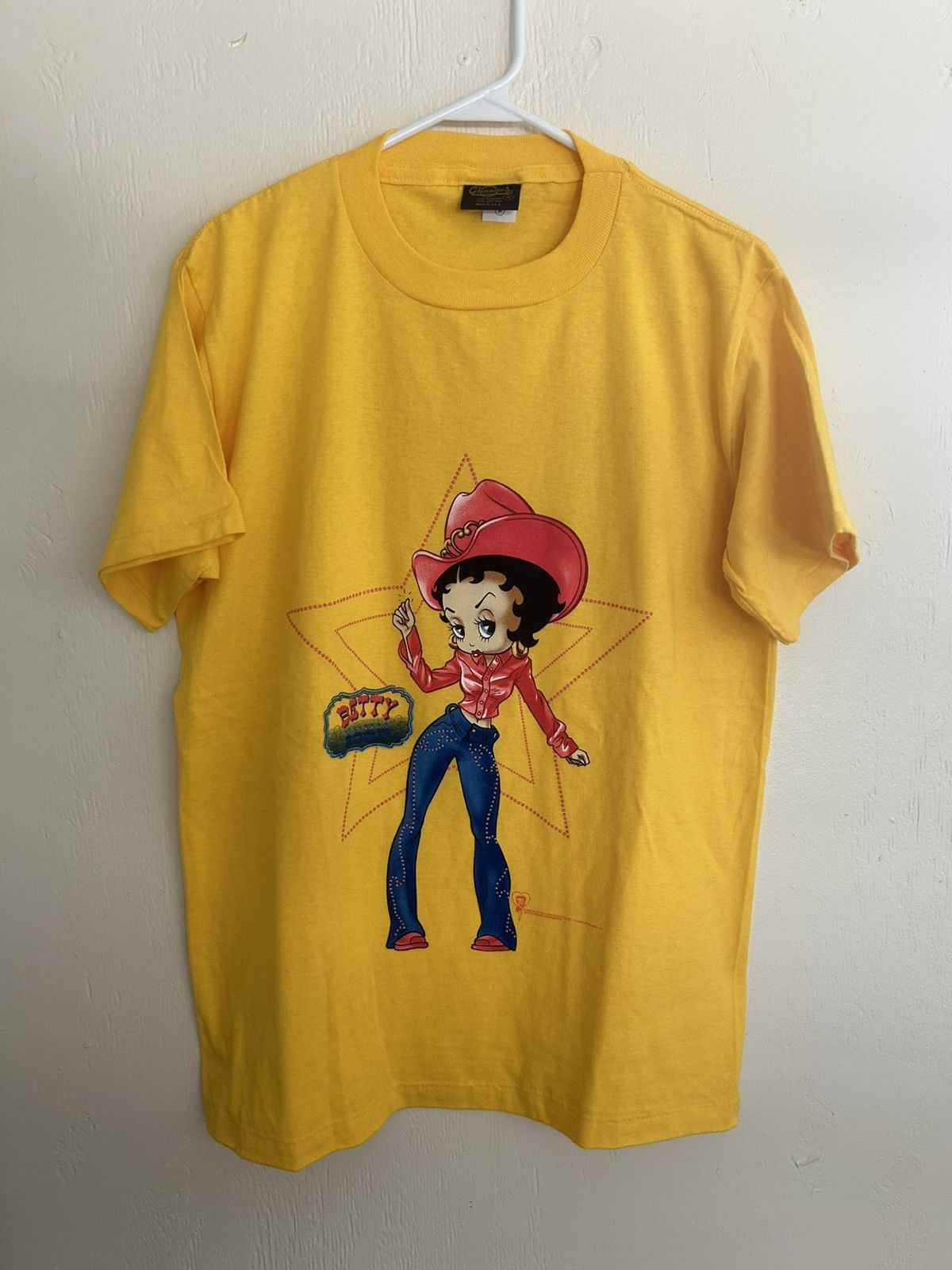 Vintage 01 Vintage Betty Boop Cowgirl Star Graphic T-shirt Size US M / EU 48-50 / 2 - 2 Thumbnail