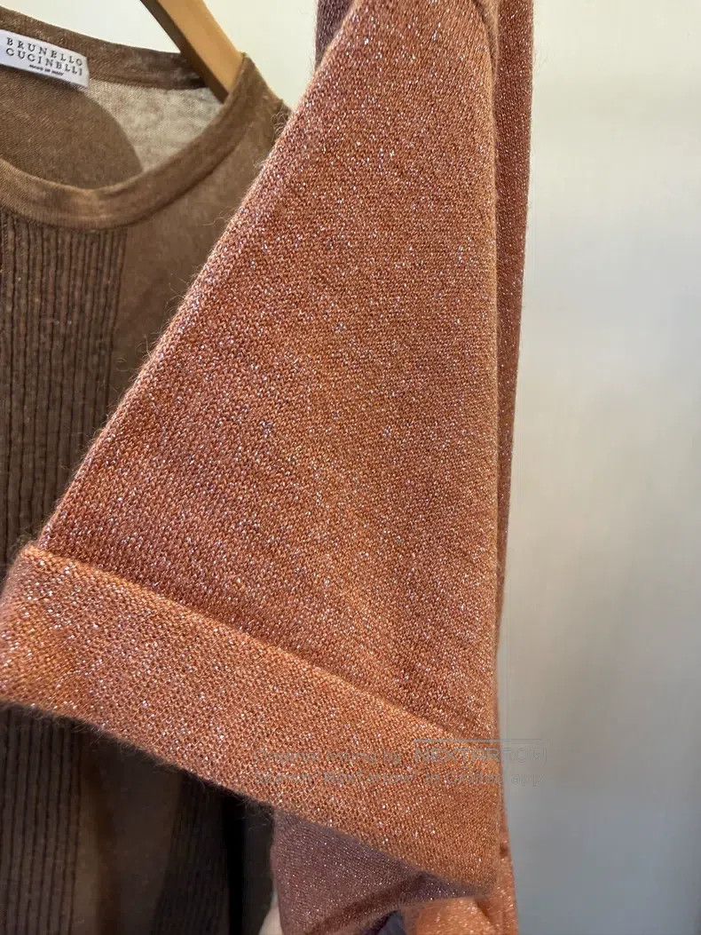 Brunello Cucinelli Brunello Cucinelli Shiny Cashmere Silk T-Shirt Size S / US 4 / IT 40 - 8 Thumbnail