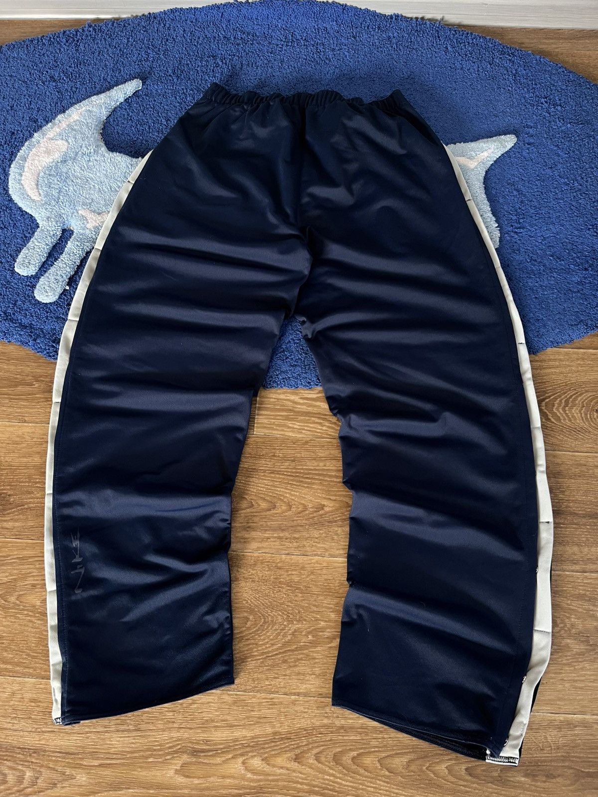 Nike Vintage Nike Track Pants Ankle Zip Mini Swoosh Drawstring Size US 36 / EU 52 - 4 Thumbnail