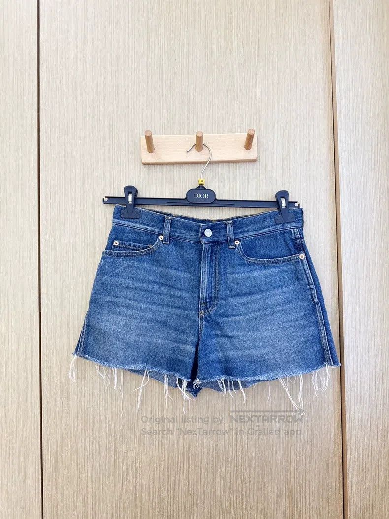 Gucci Gucci Wool-edged blue denim shorts letter logo embroidery Size 25" / US 0 / IT 36 - 2 Thumbnail