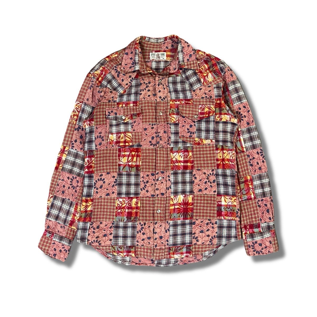 Flannel Spice Island Flannel Patch Work Western Shirt Plaid Floral Size US M / EU 48-50 / 2 - 1 Thumbnail