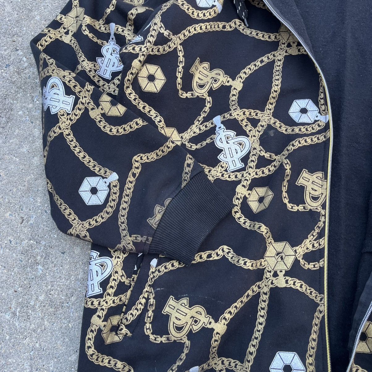 Southpole × Vintage SOUTHPOLE Gold And Silver Chain Zip Up AOP Jesse pinkman Lg Size US L / EU 52-54 / 3 - 6 Thumbnail