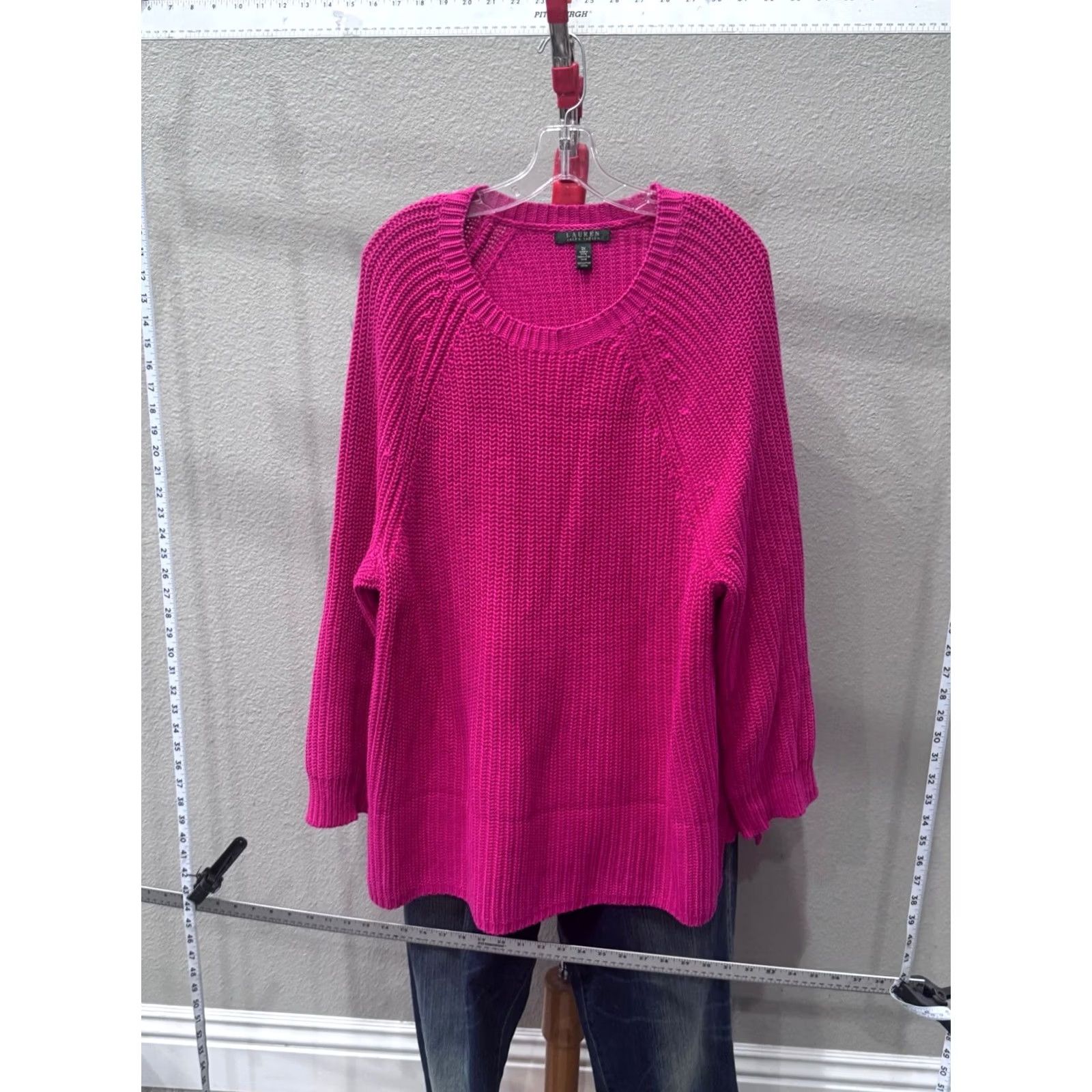 Ralph Lauren WOMEN'S Ralph Lauren Knit SWEATER 3XL Pink Solid Pullover Knit 3XL Womens Girls Mens Size XXL / US 16-18 / IT 52-54 - 2 Thumbnail