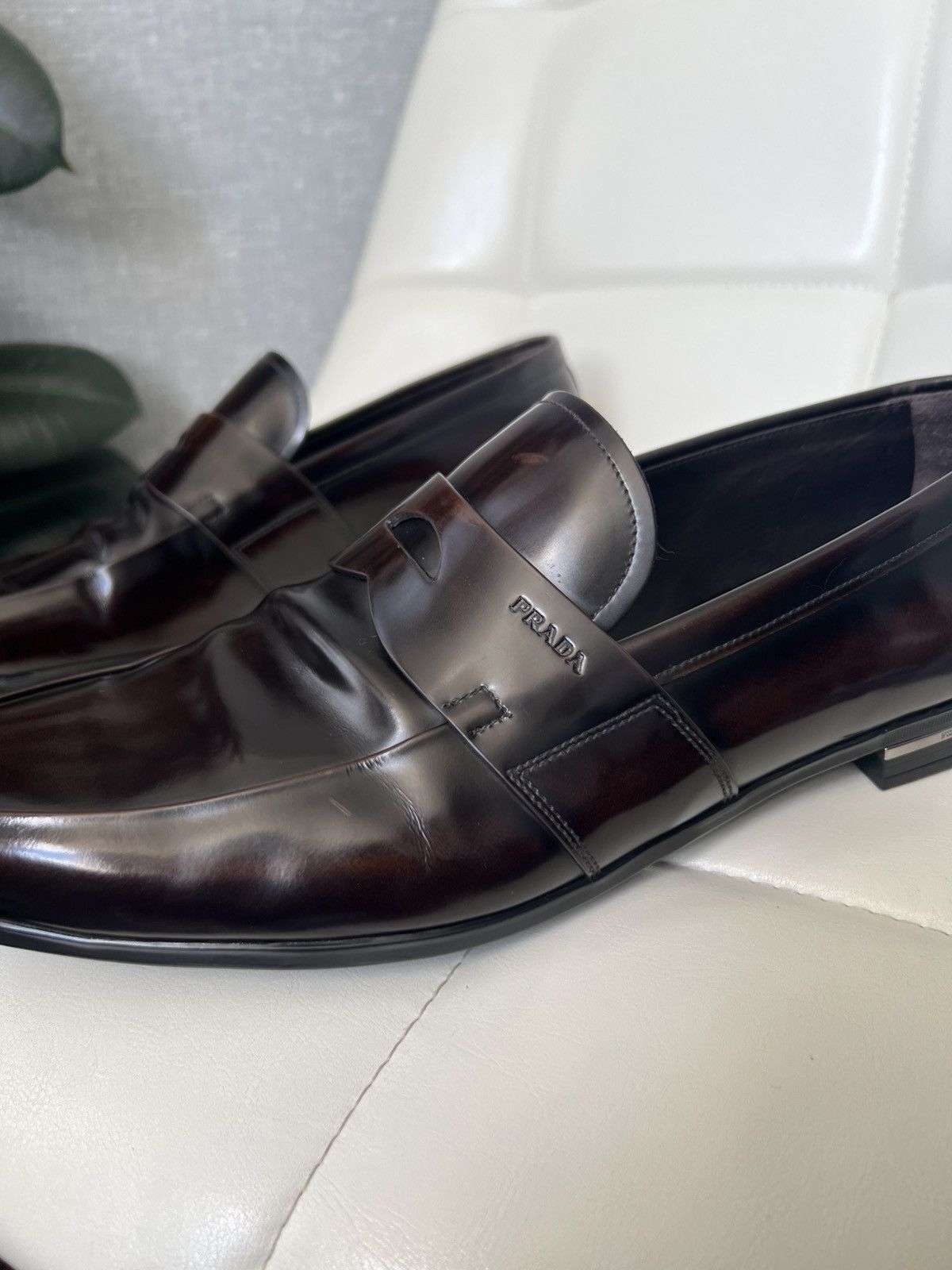 Prada Prada Brown Polished Leather Penny Loafers Men’s Size 11 Size US 12 / EU 45 - 10 Thumbnail