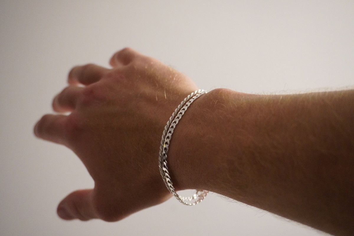 Jewelry Silver Bracelet Stack Solid .925 Silver Bracelet Set 8 Inch Size ONE SIZE - 3 Thumbnail