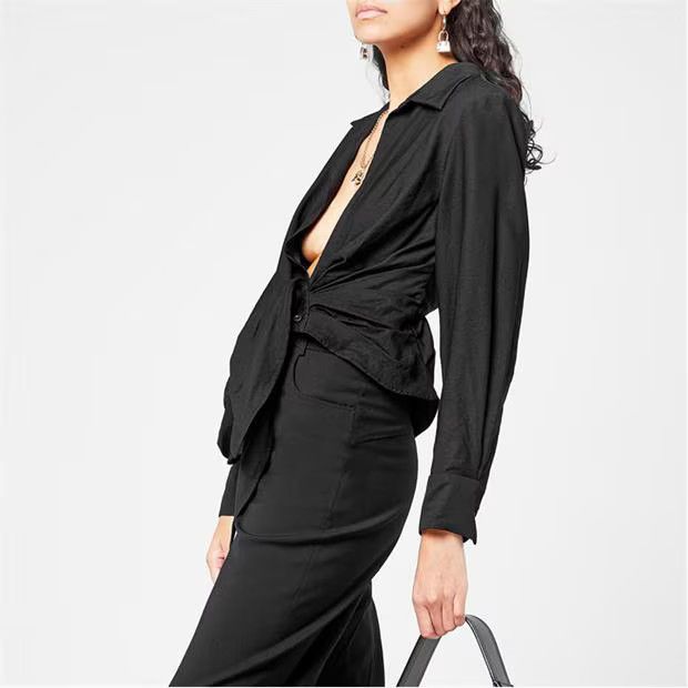 Jacquemus o1g2r1mq1024 Shirt in Black Size M / US 6-8 / IT 42-44 - 4 Thumbnail