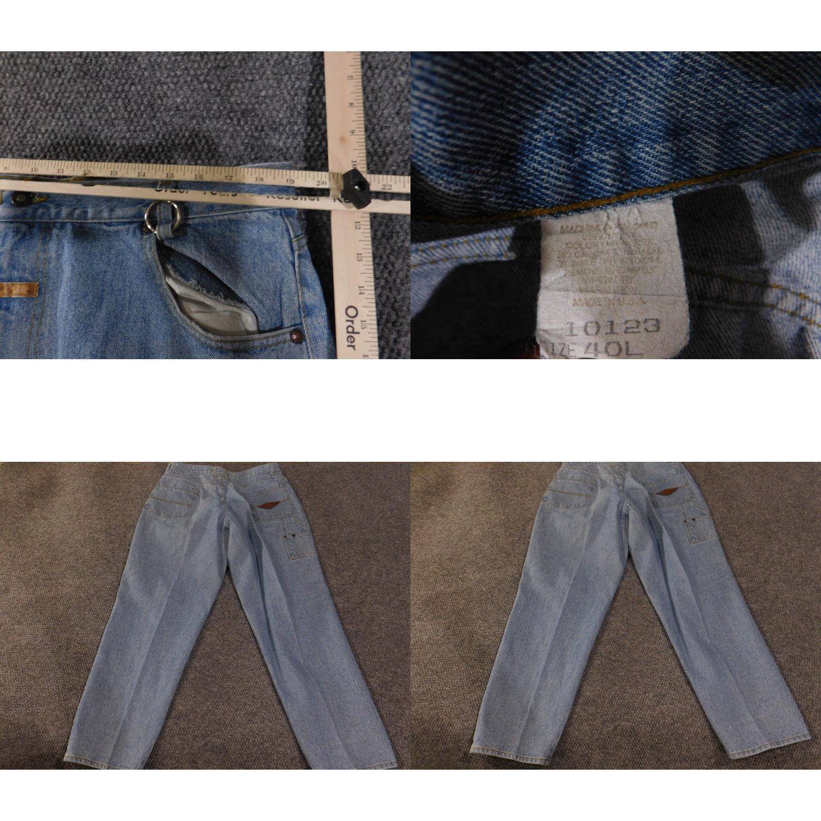 Hugo Boss VINTAGE Boss Jeans Mens 40L Blue Denim Carpenter Straight Leg Made USA 90s Y2K Size US 40 / EU 56 - 8 Thumbnail