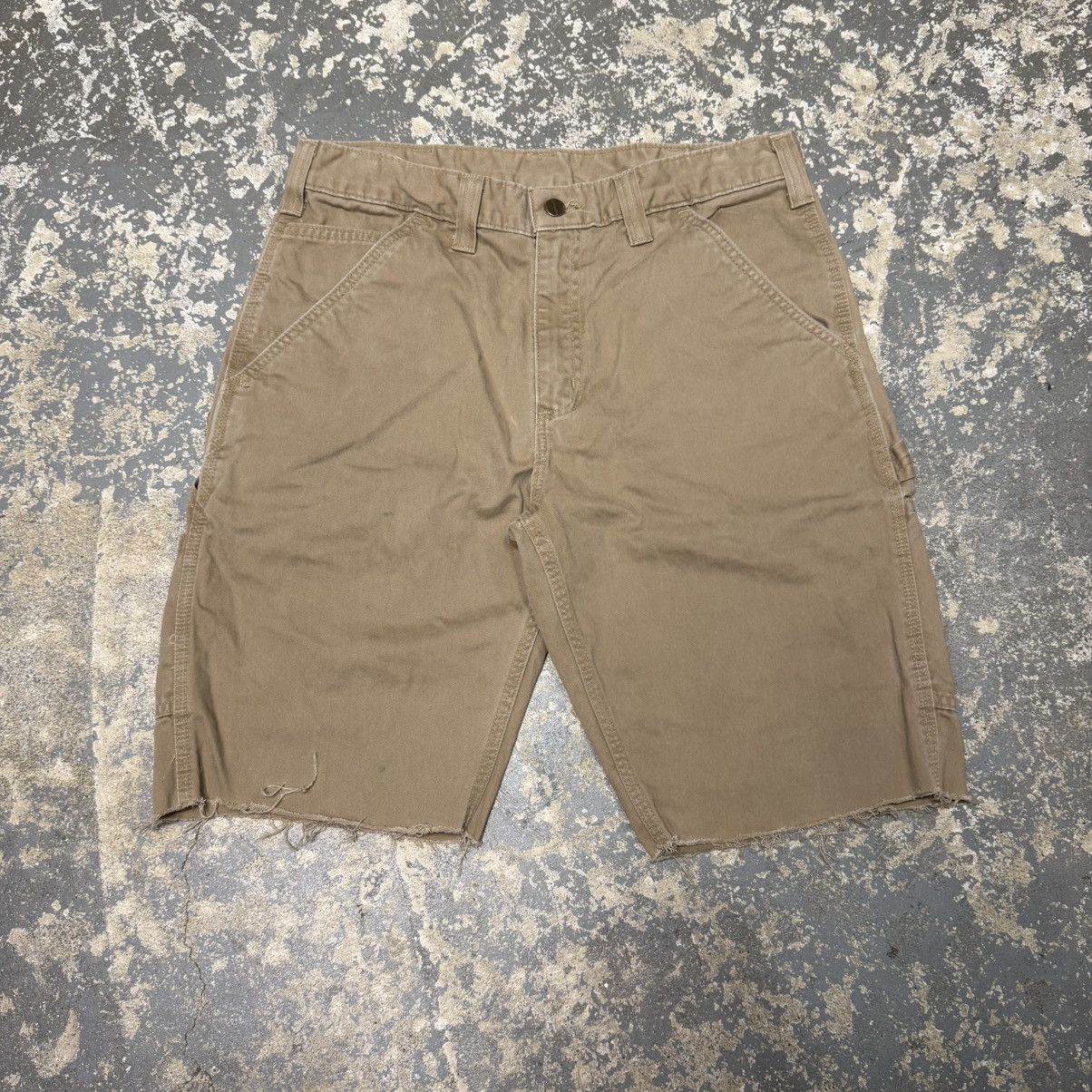 Carhartt Vintage Carhartt Tan/Brown B324 DKH Carpenter Workwear Short Size US 33 - 3 Thumbnail