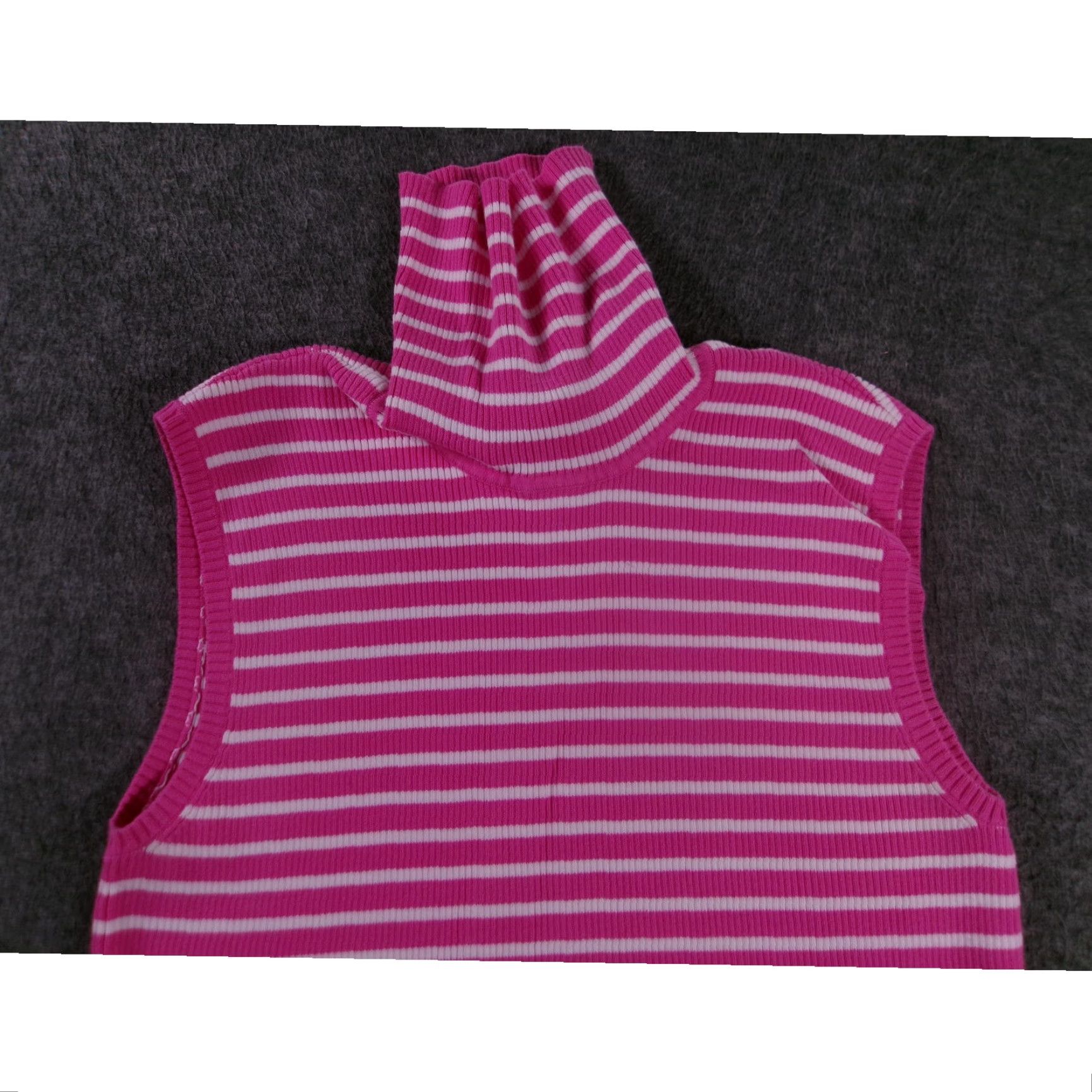 Ralph Lauren Lauren Ralph Lauren Tank Top Women XL Pink Striped Ribbed Turtleneck Preppy Women Size XL / US 12-14 / IT 48-50 - 2 Thumbnail