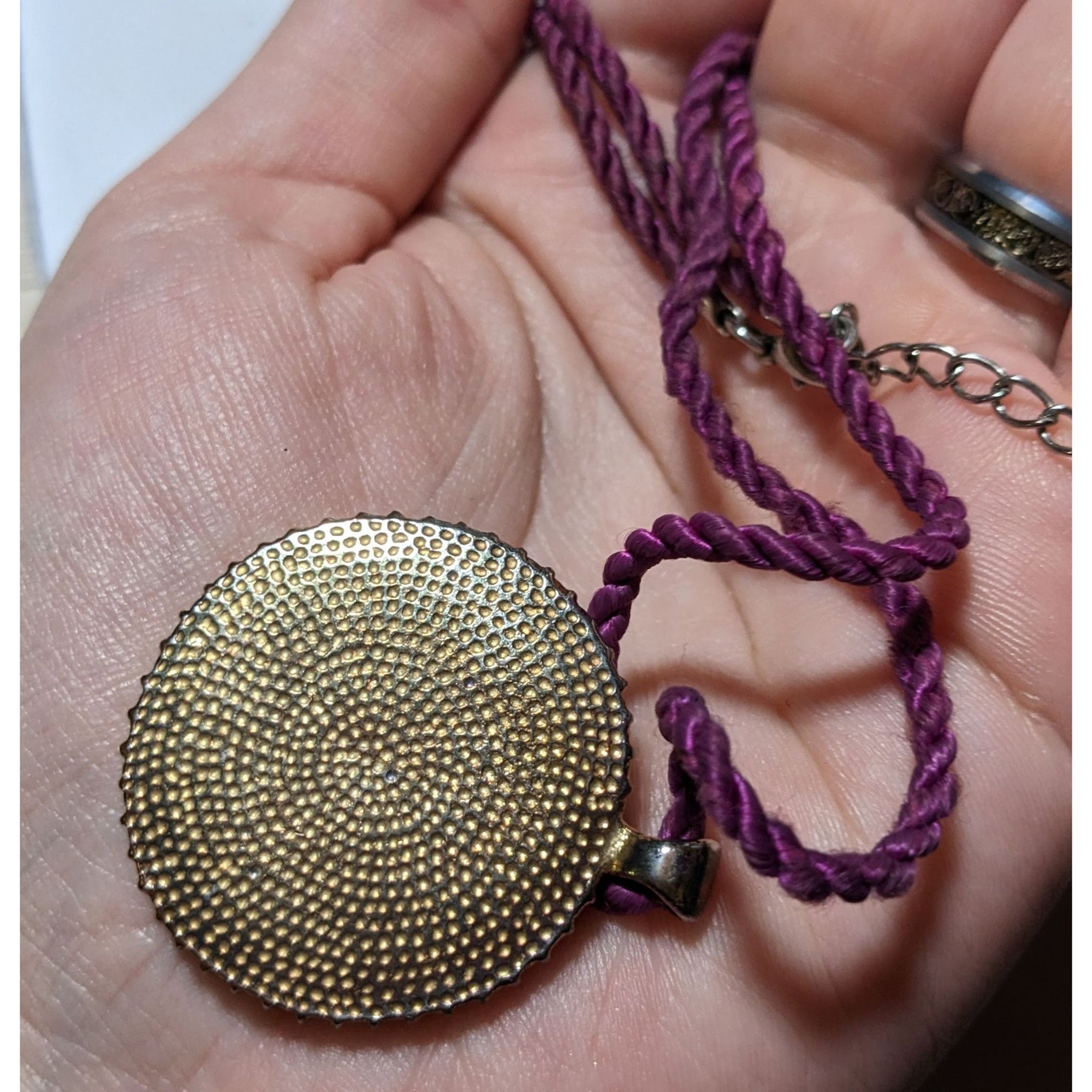 Other Purple Enamel Rhinestone B Medallion Necklace Size ONE SIZE - 11 Thumbnail