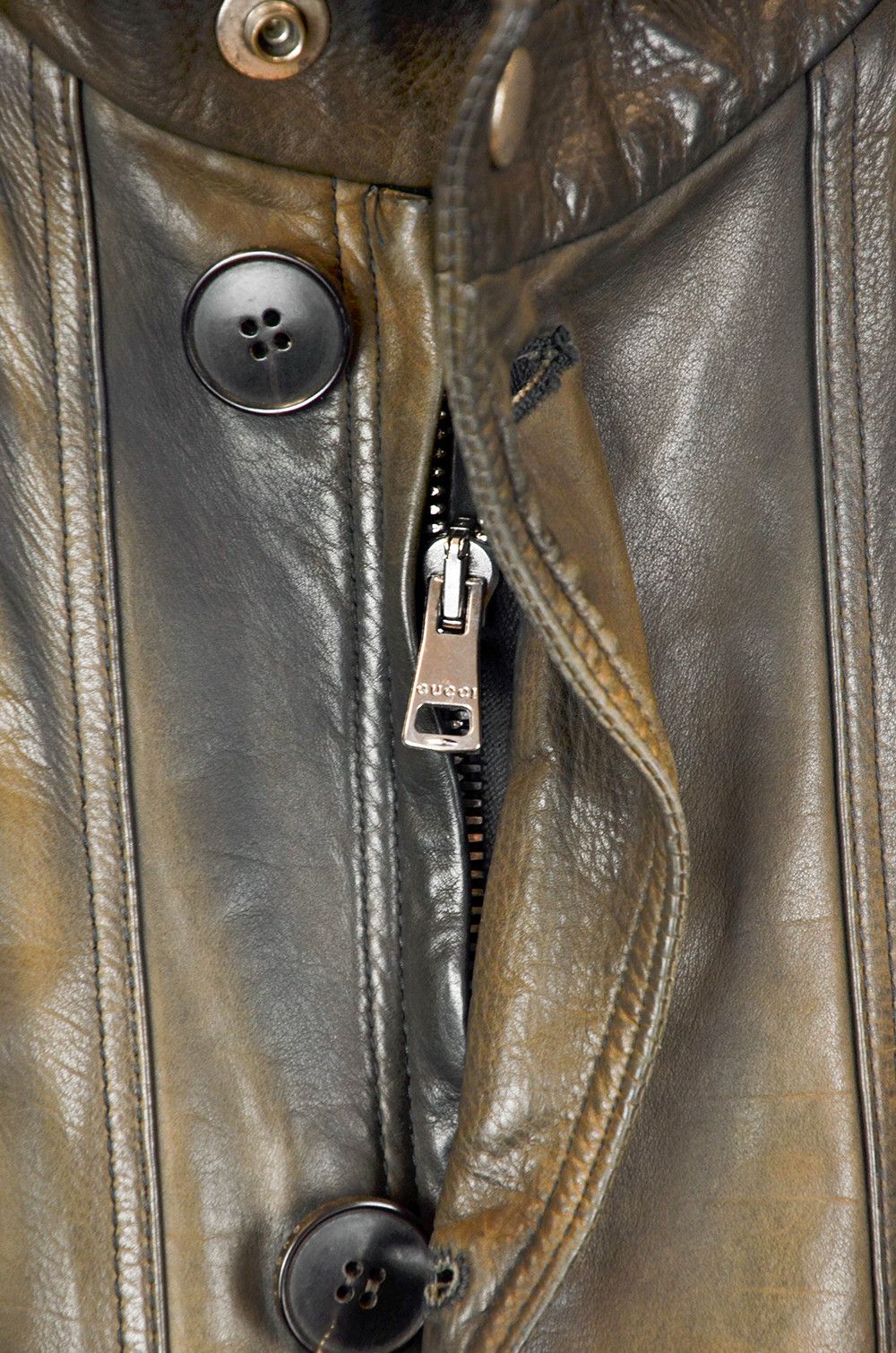 Gucci Gucci Vintage Distressed Leather Field Jacket – Size 50 Size US M / EU 48-50 / 2 - 12 Thumbnail