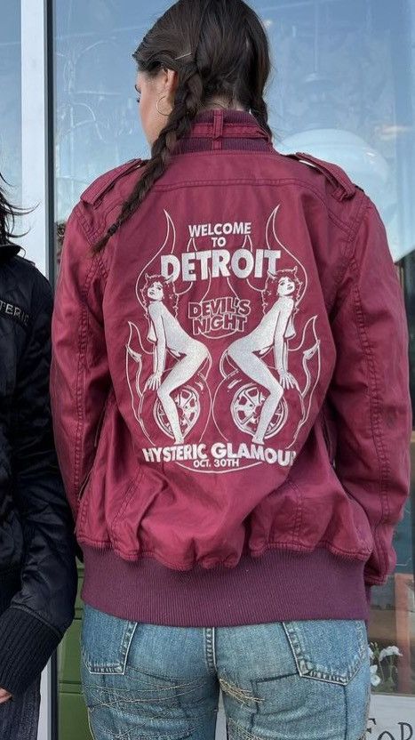 HYSTERIC embroidery Devil night Bomber Jacket