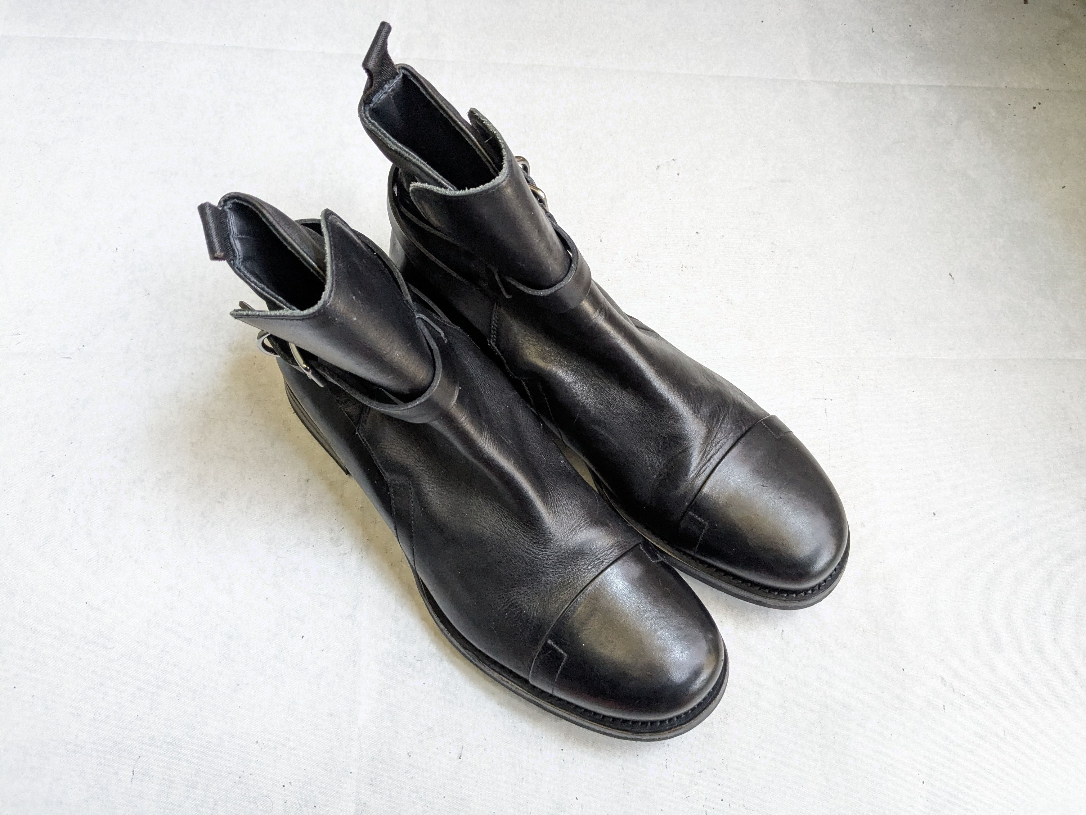 Prada Prada Jodhpur Boots Black 12 Leather Buckle Strap Size US 12 / EU 45 - 2 Thumbnail