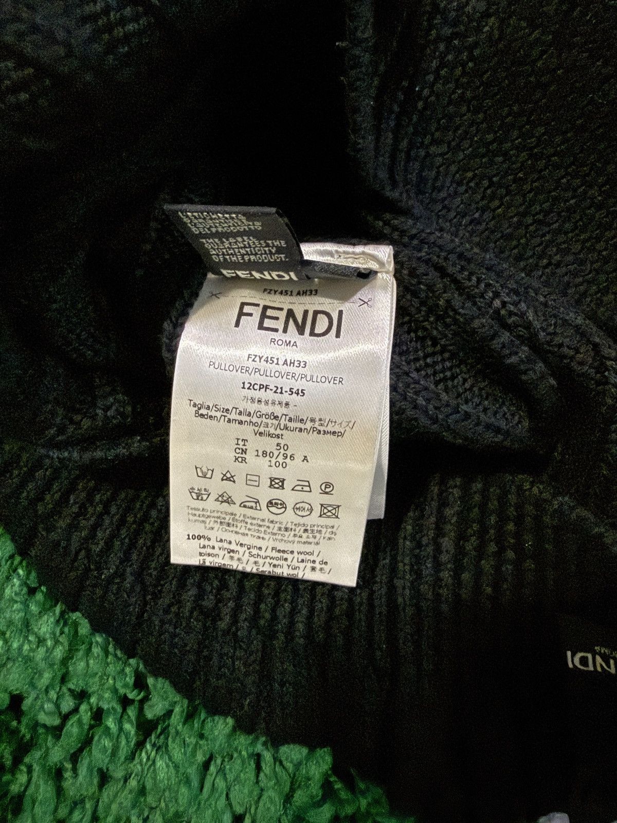 Fendi Fendi Knit Sweater Black Yellow Size US M / EU 48-50 / 2 - 6 Thumbnail