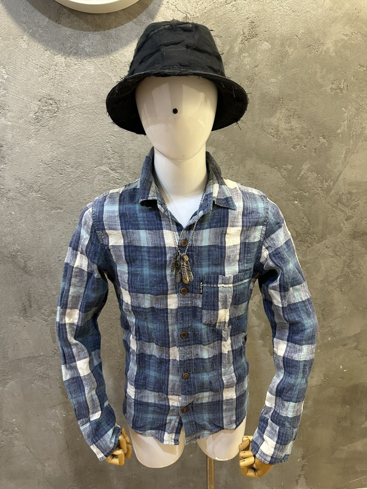 Blue Blue Japan Blue Blue Japan Indigo Dyed Flannel Button Up Shirt Size US M / EU 48-50 / 2 - 4 Thumbnail