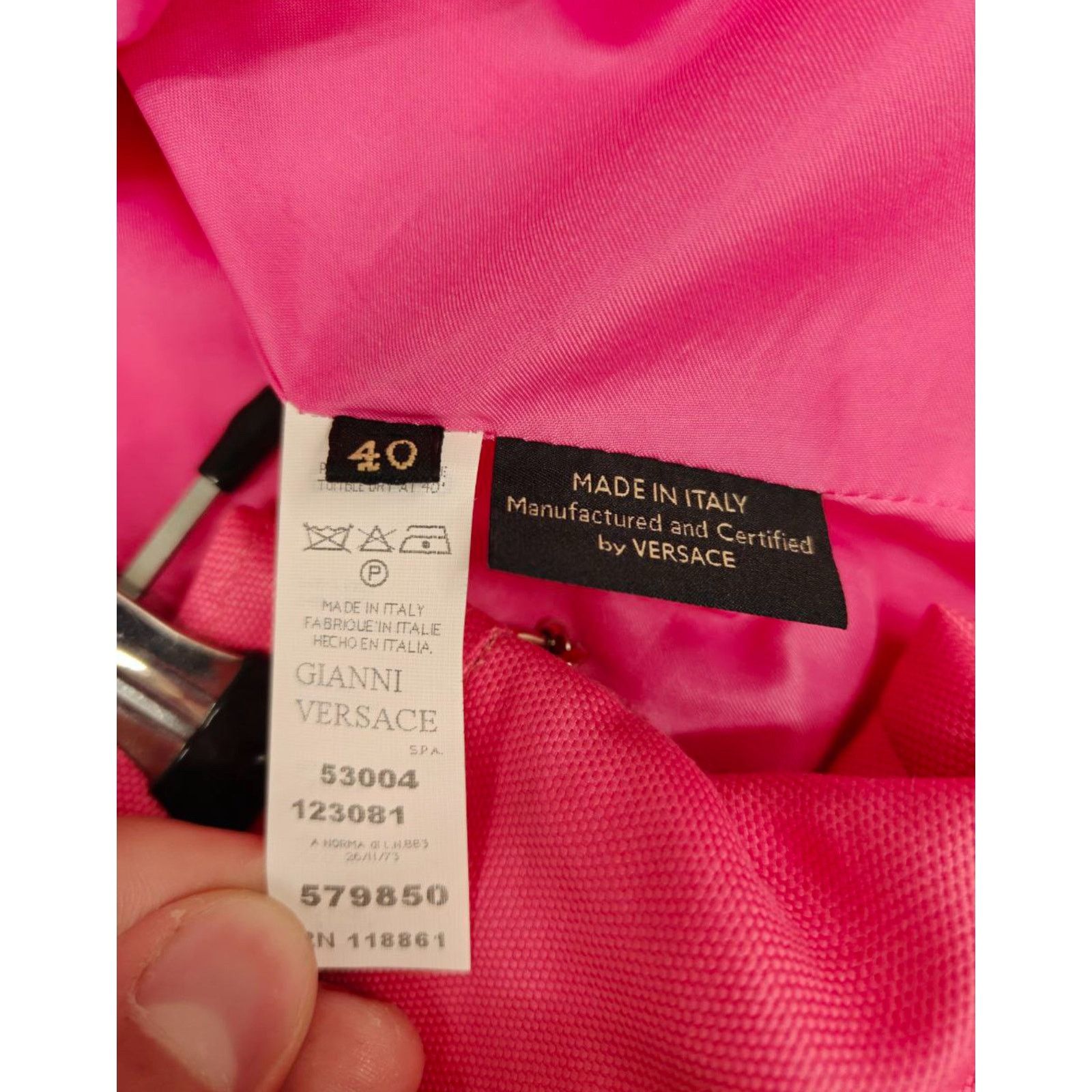 Versace Versace Pink Cotton Skirt Suit - Size S Size S / US 4 / IT 40 - 8 Thumbnail