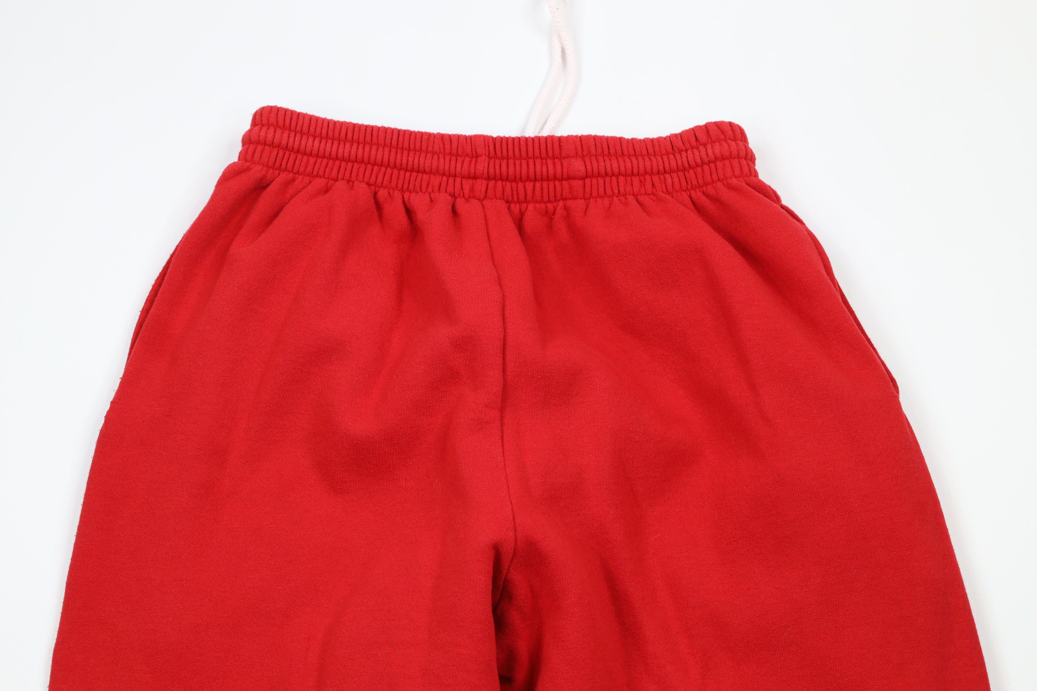 Vintage Vintage 90s Streetwear Blank Cuffed Sweatpants Joggers Red Size US 34 / EU 50 - 10 Thumbnail