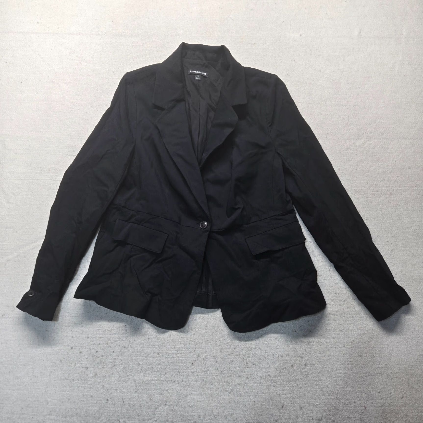 Vintage Lane Bryant Blazer Jacket Women Adult Size 14 Black Button Short Sleeve Business Casual Size XL / US 12-14 / IT 48-50 - 2 Thumbnail