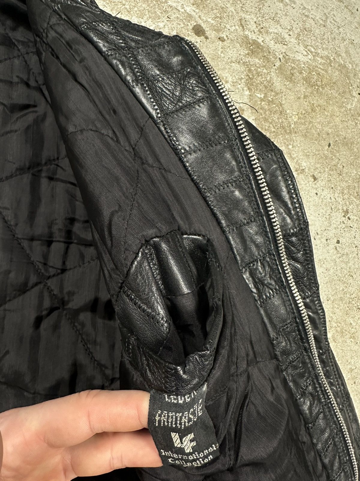 Vintage Vintage 90s Black Patchwork Leather Jacket Moto Size US M / EU 48-50 / 2 - 6 Thumbnail