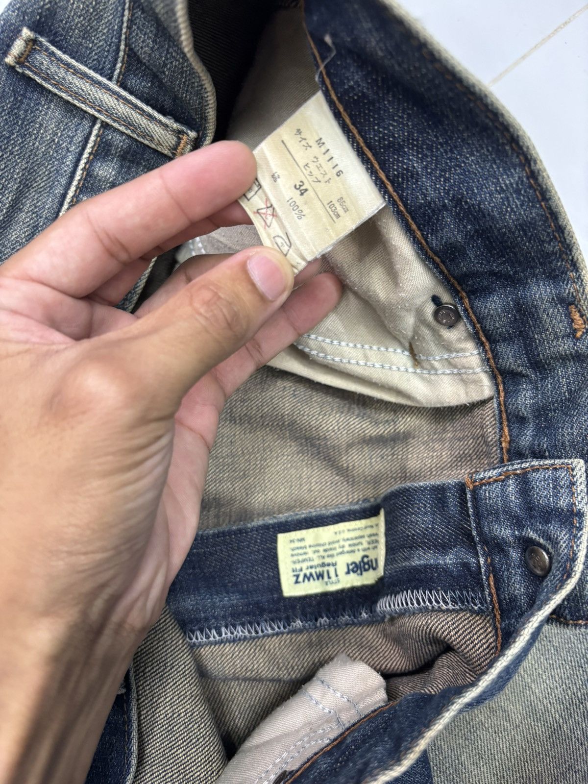 If Six Was Nine VINTAGE WRANGLER BAGGY JEANS MUD WASH LOOSE DENIM Size US 34 / EU 50 - 13 Thumbnail