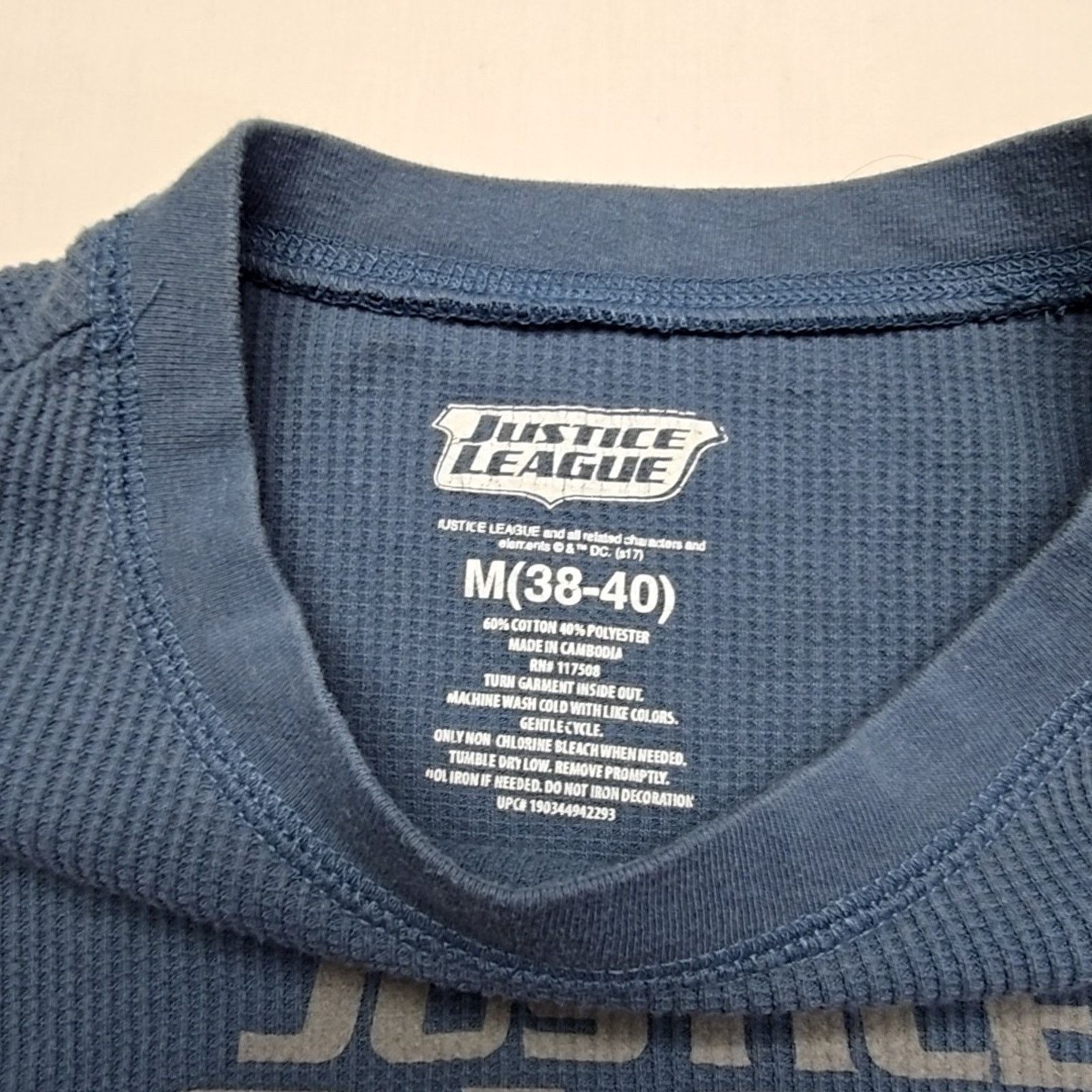 Other Justice League Shirt Superheroes Blue Waffle Knit Medium Tee Size US M / EU 48-50 / 2 - 3 Thumbnail