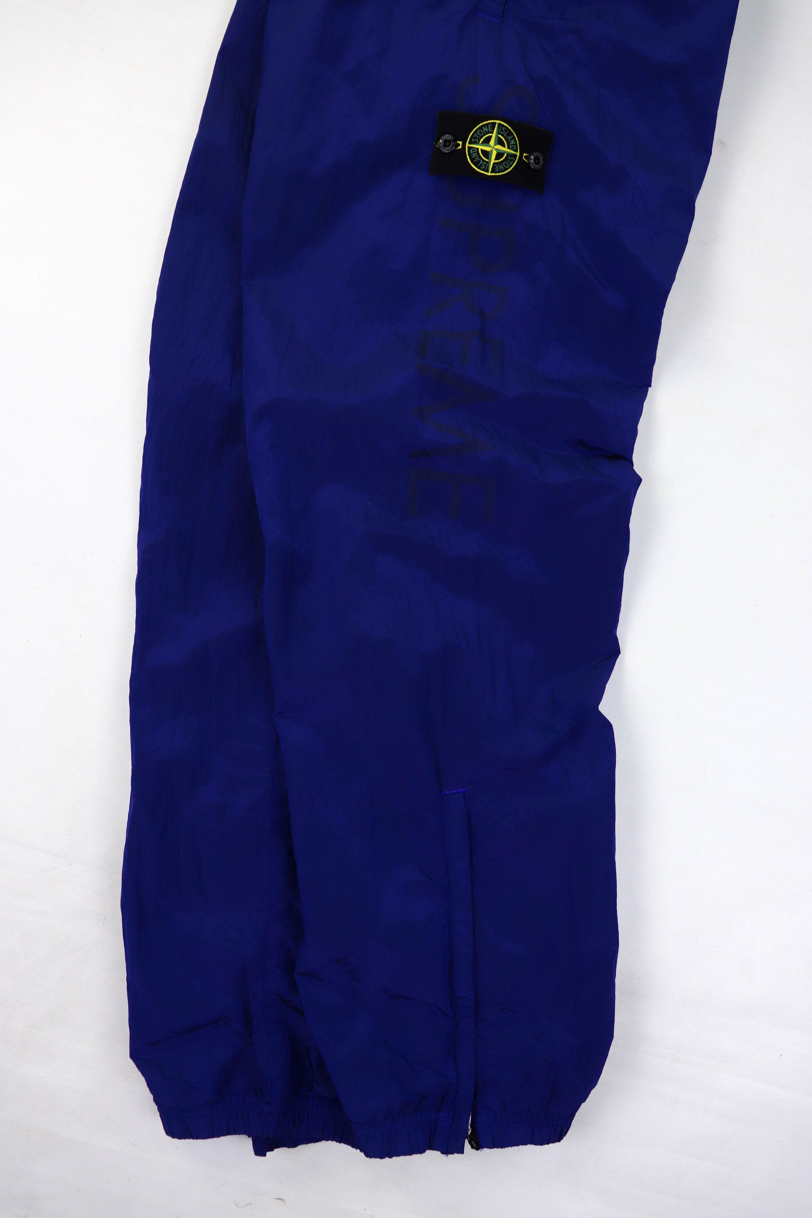 Stone Island × Supreme Stone Island x Supreme Shimmer Blue Nylon Metal Track Pants Size US 36 / EU 52 - 4 Thumbnail