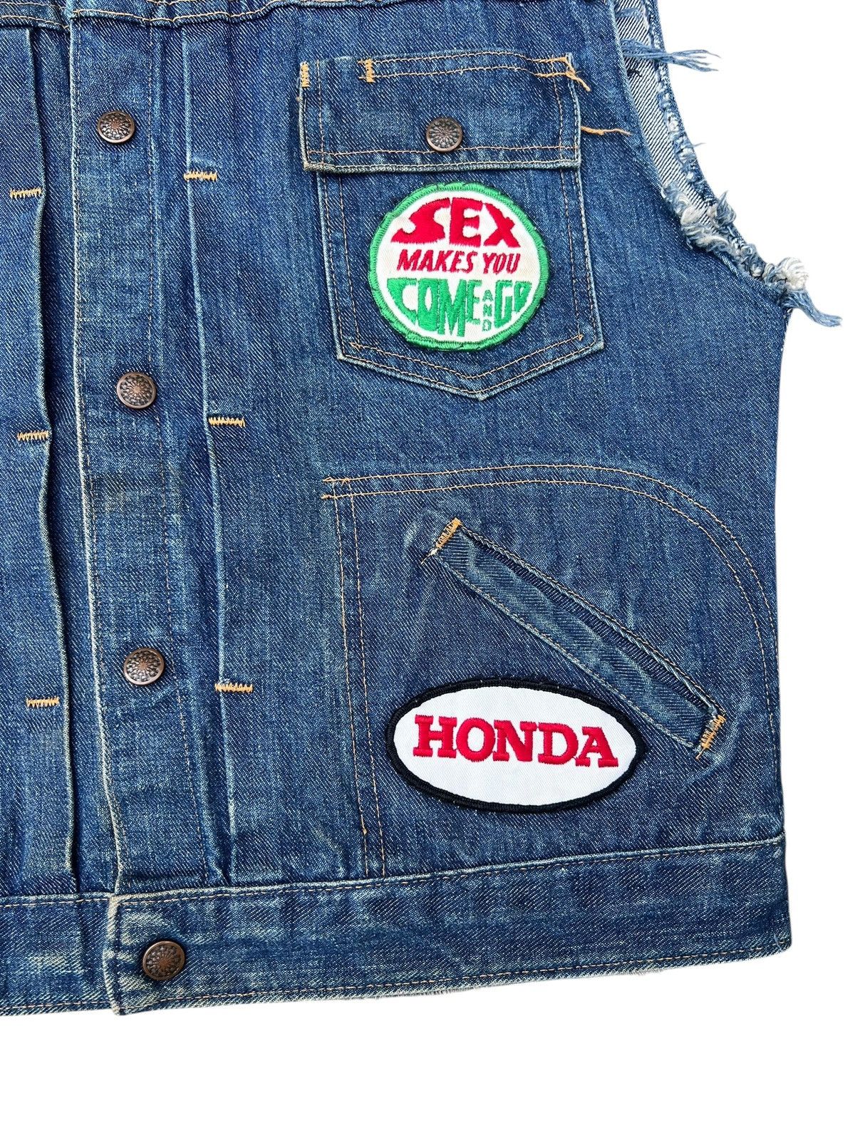 Vintage RARE! 60s Hippie Selvedge Denim Vest Size US L / EU 52-54 / 3 - 9 Thumbnail