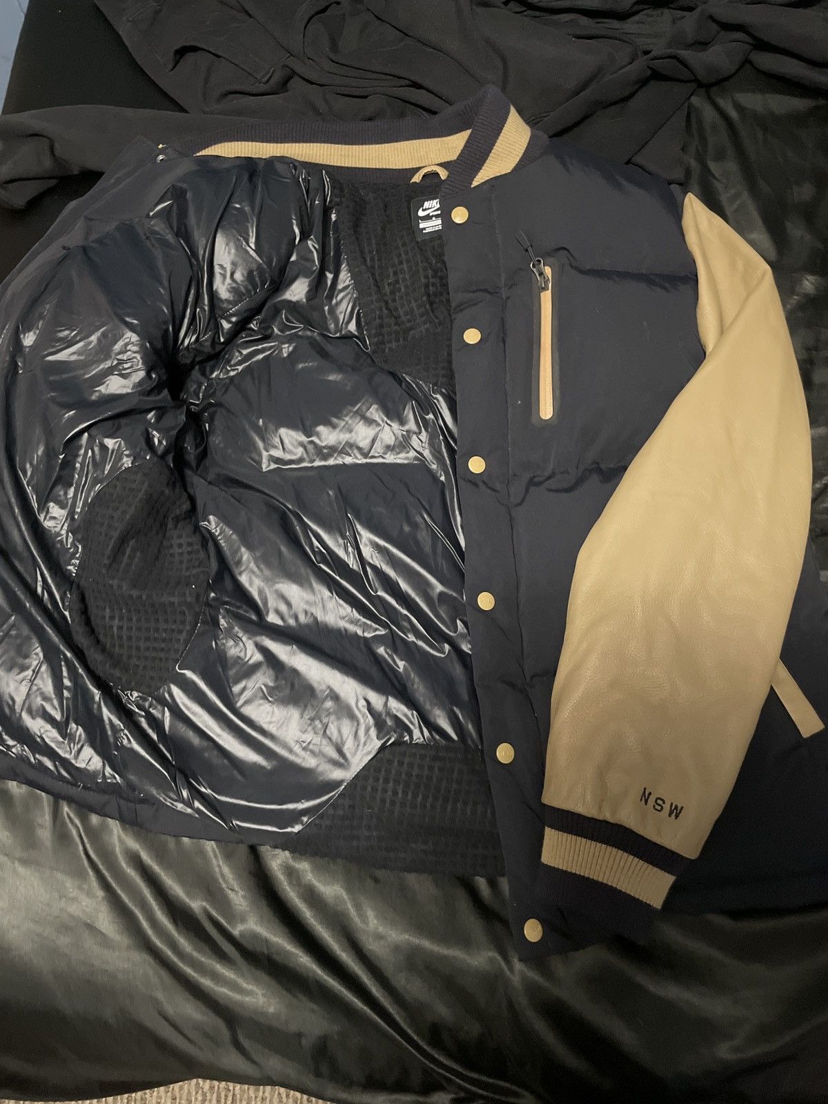 Nike × Vintage Nike leather winter jacket Size US L / EU 52-54 / 3 - 3 Thumbnail