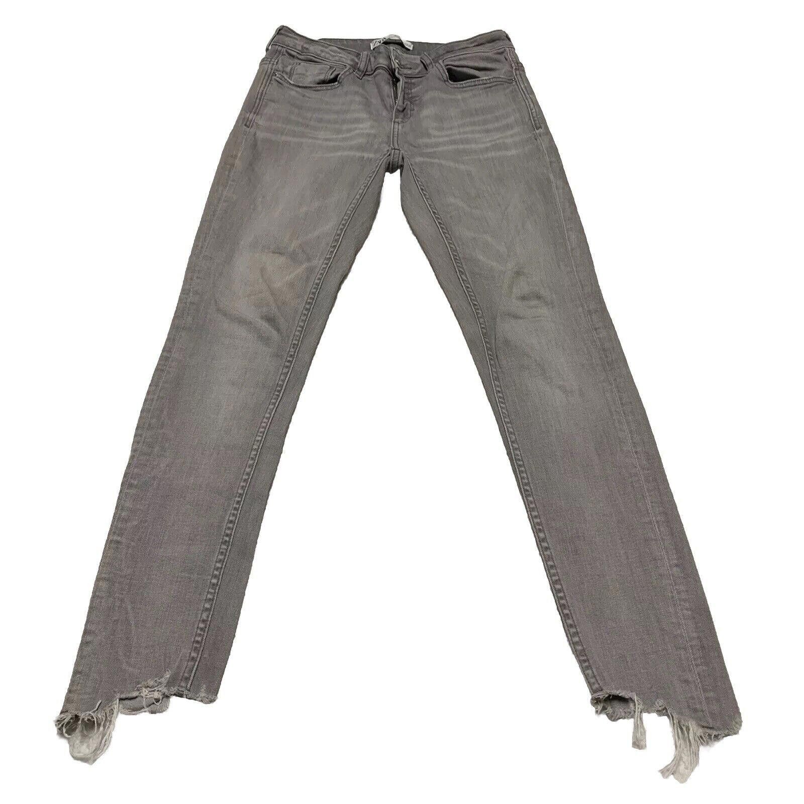 Zara Zara Women's Size 6 Gray Light Wash Skinny Distressed Jeans Size 28" / US 6 / IT 42 - 1 Thumbnail