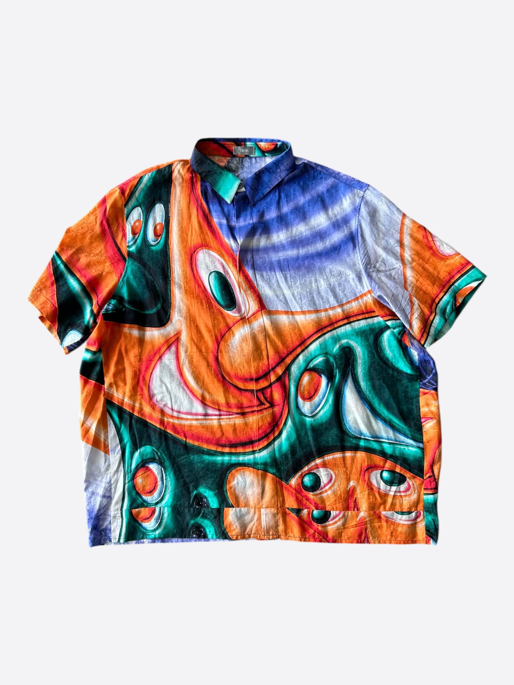 Dior Dior Kenny Scharf Oblique Face Graphic Button Up Shirt Size US XXL / EU 58 / 5 - 1 Thumbnail