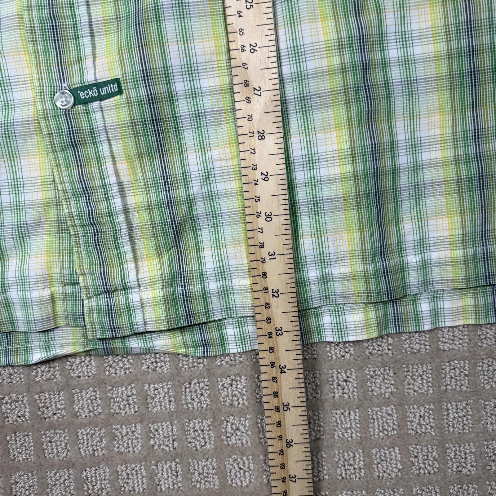 Ecko Unltd. Ecko Unltd Y2K Green Plaid Button Up XXL Size US XXL / EU 58 / 5 - 4 Thumbnail