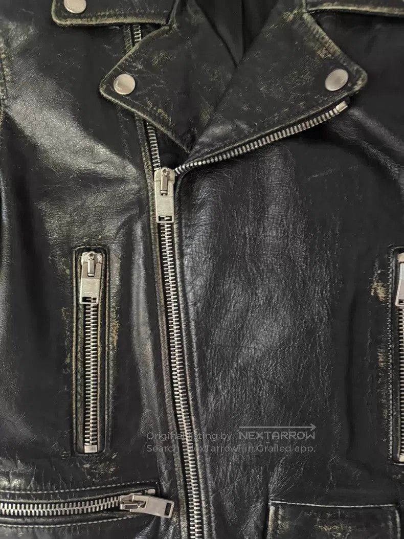 Saint Laurent Paris Saint Laurent Paris Motorcycle Zipper Cracked Leather Jack Size US M / EU 48-50 / 2 - 5 Thumbnail