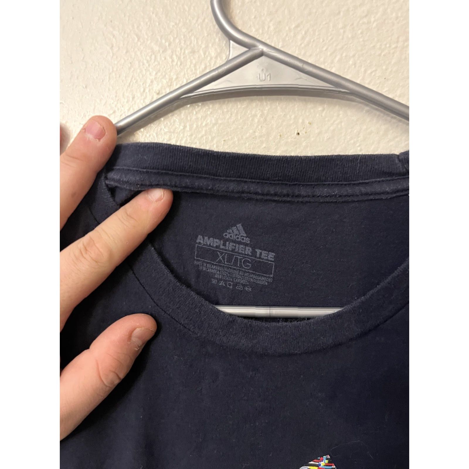 Adidas Adidas T-Shirt Mens XL Navy Round Neck Short Sleeve Amplifier Tee Size US XL / EU 56 / 4 - 2 Thumbnail