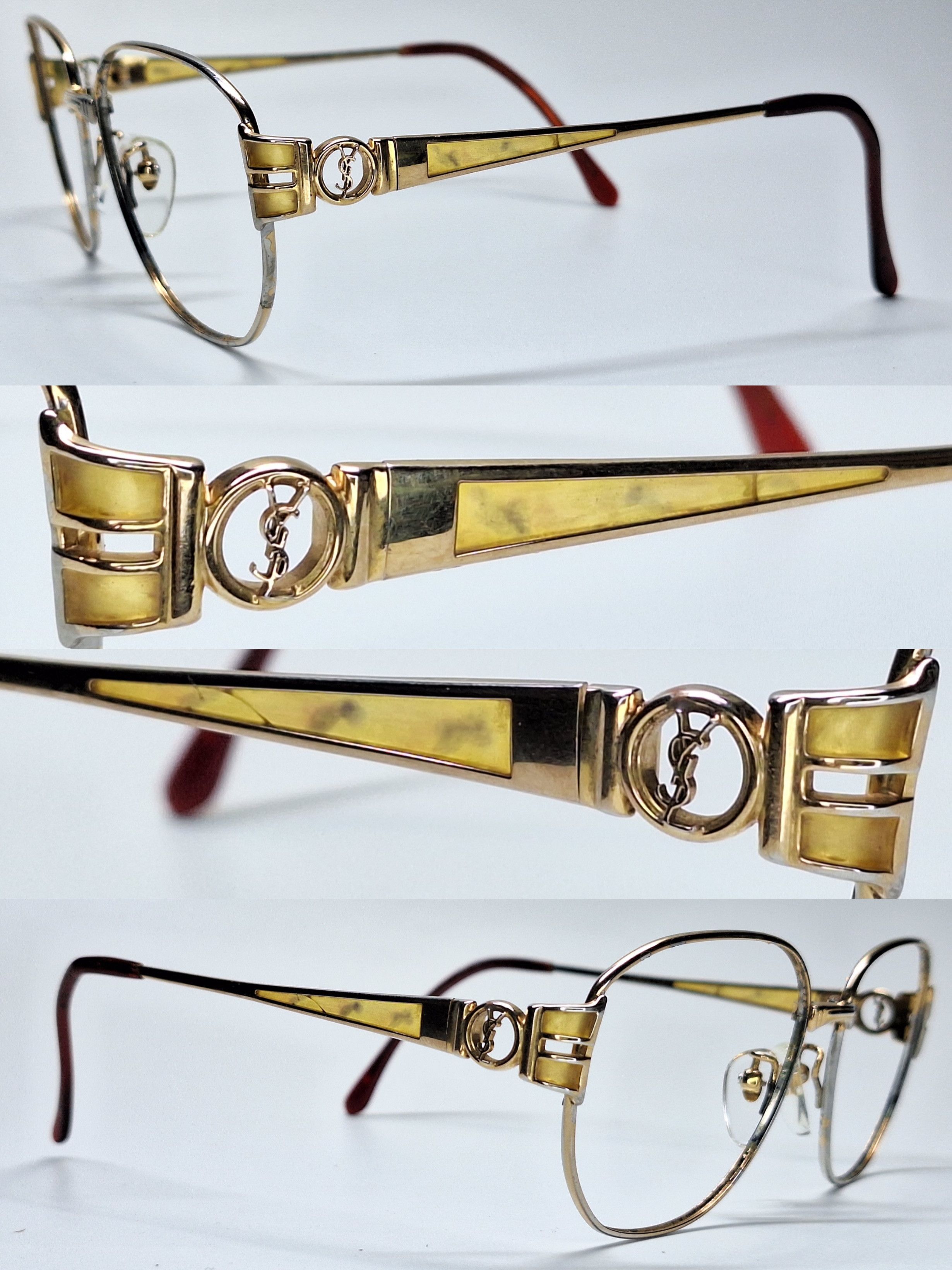Yves Saint Laurent Yves Saint Laurent 30-4655 Pure Titanium Oval Eyeglasses Size ONE SIZE - 7 Thumbnail