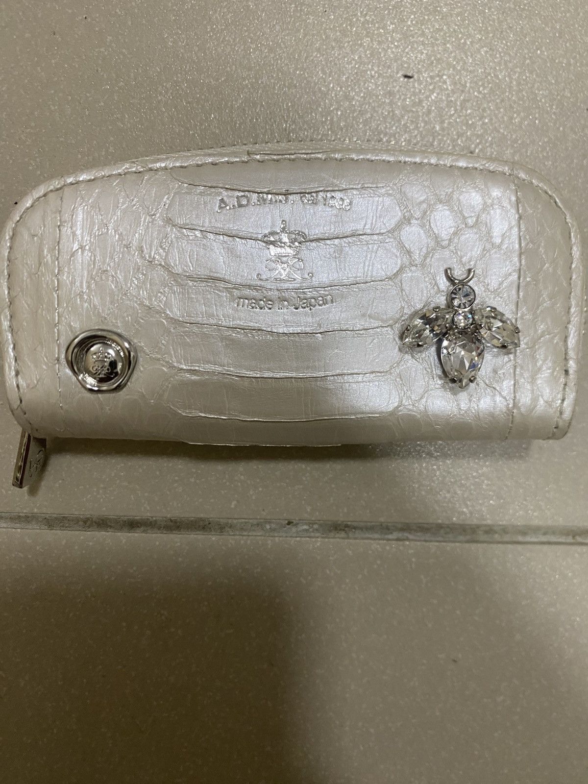 Japanese Brand 3. Luxury ADMJ Croc Embossed Coin Case 🐝 Japan Exclusive Size ONE SIZE - 1 Thumbnail