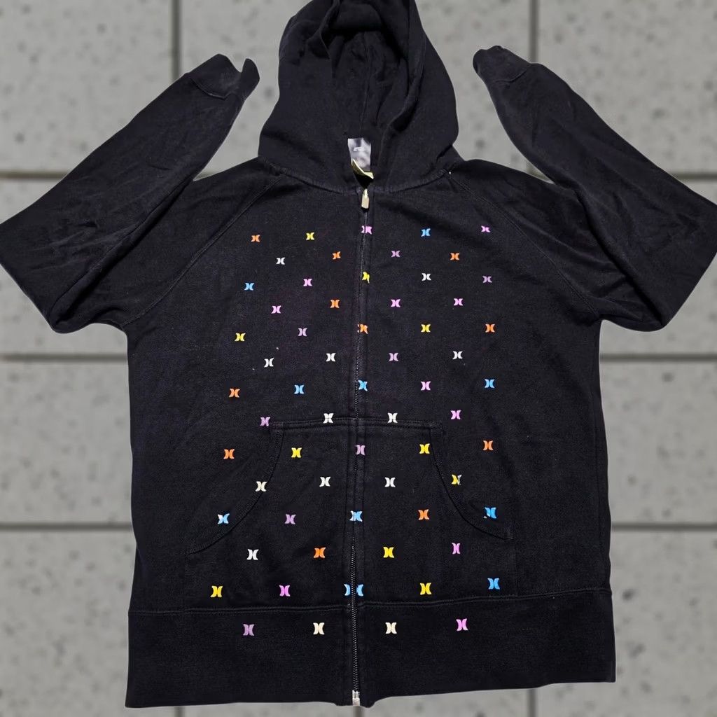Hurley Hurley Worldwide Hoodie Women S Sweatshirt Black Aop Graphic Full-Zip Size S / US 4 / IT 40 - 1 Thumbnail