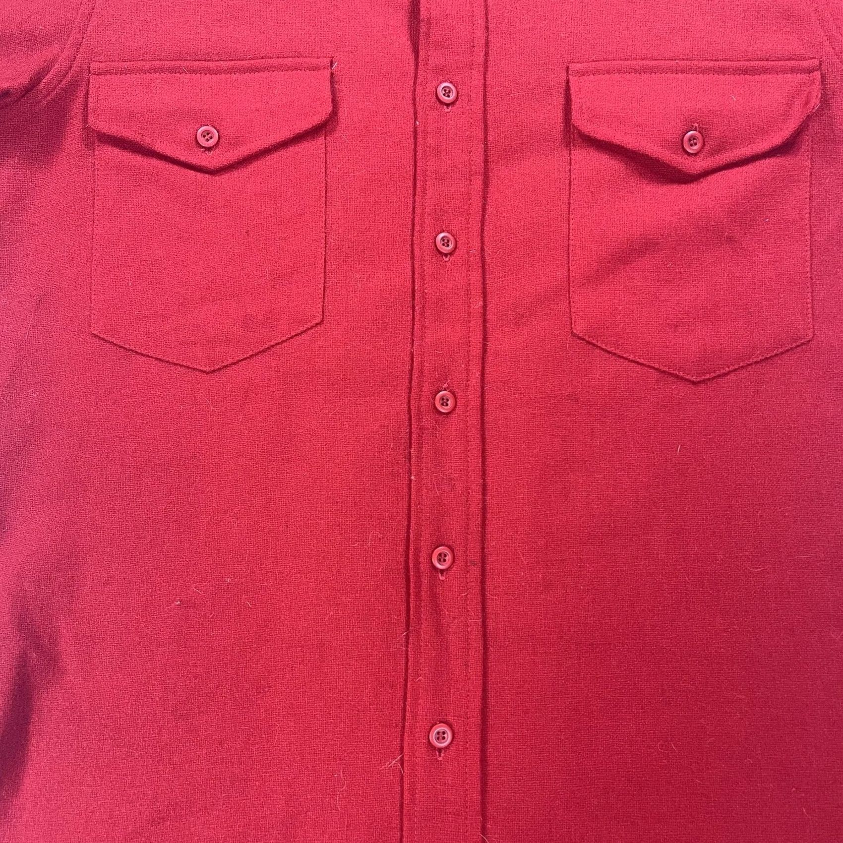 Pendleton VINTAGE Pendleton Button-Up Wool Plaid Shirt Mens Red 70s Retro Outdoor Pockets Size US L / EU 52-54 / 3 - 5 Thumbnail