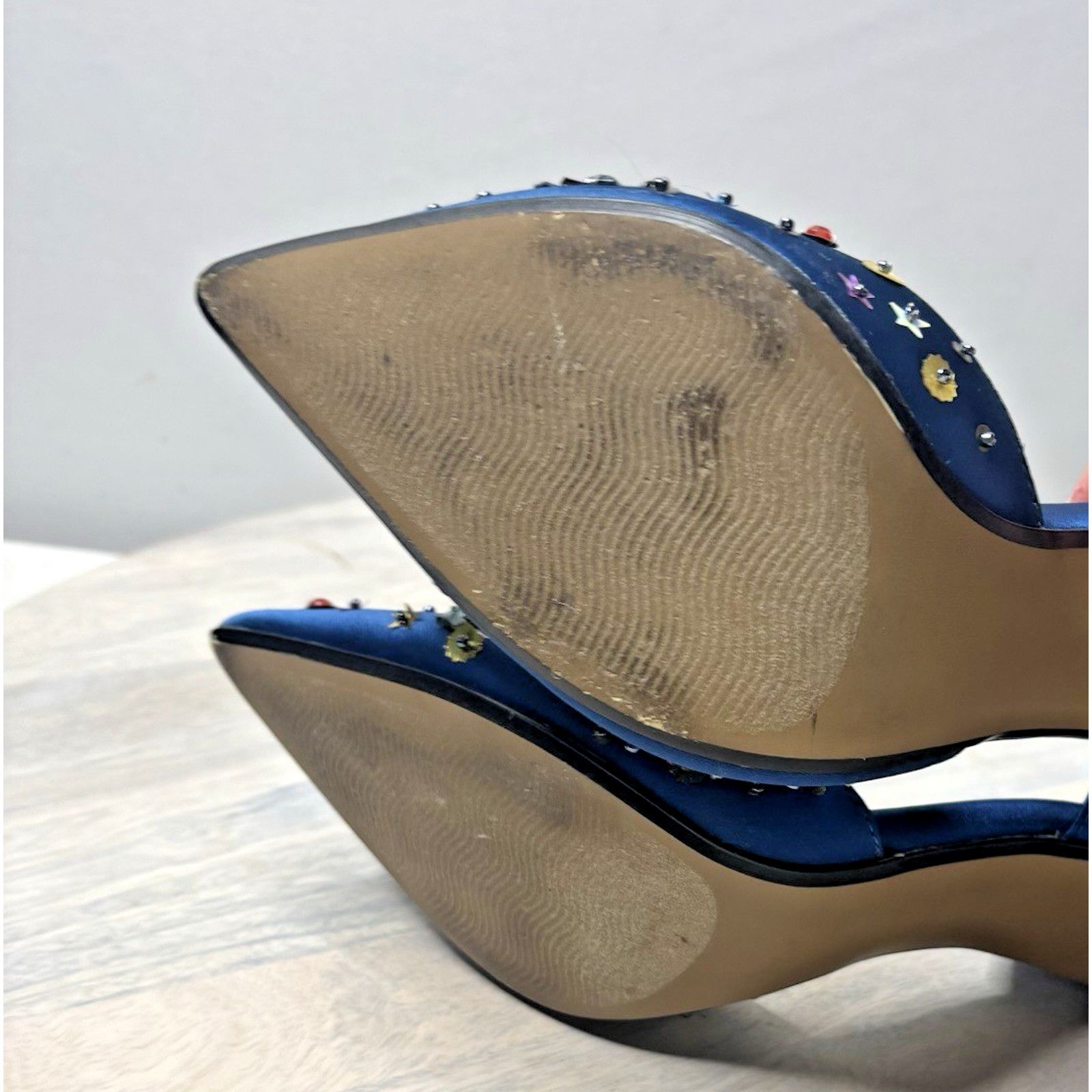 Betsey Johnson Betsey Johnson Mayson Heels Sz 6 Blue Satin Jeweled Pumps Size US 6 / IT 36 - 9 Thumbnail