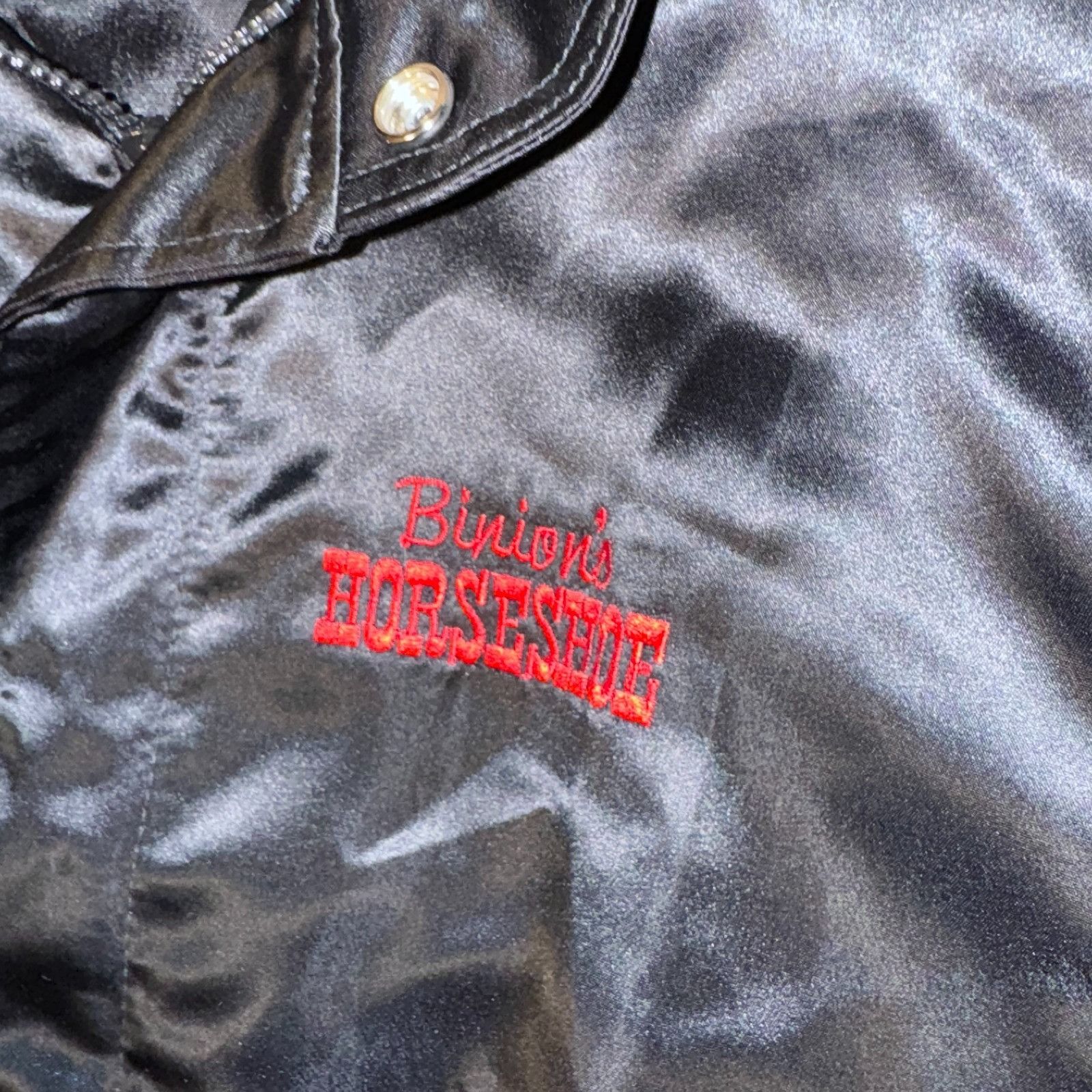 Other Vintage Binion’s Horseshoe Casino Black Satin Bomber Jacket Size US L / EU 52-54 / 3 - 3 Thumbnail