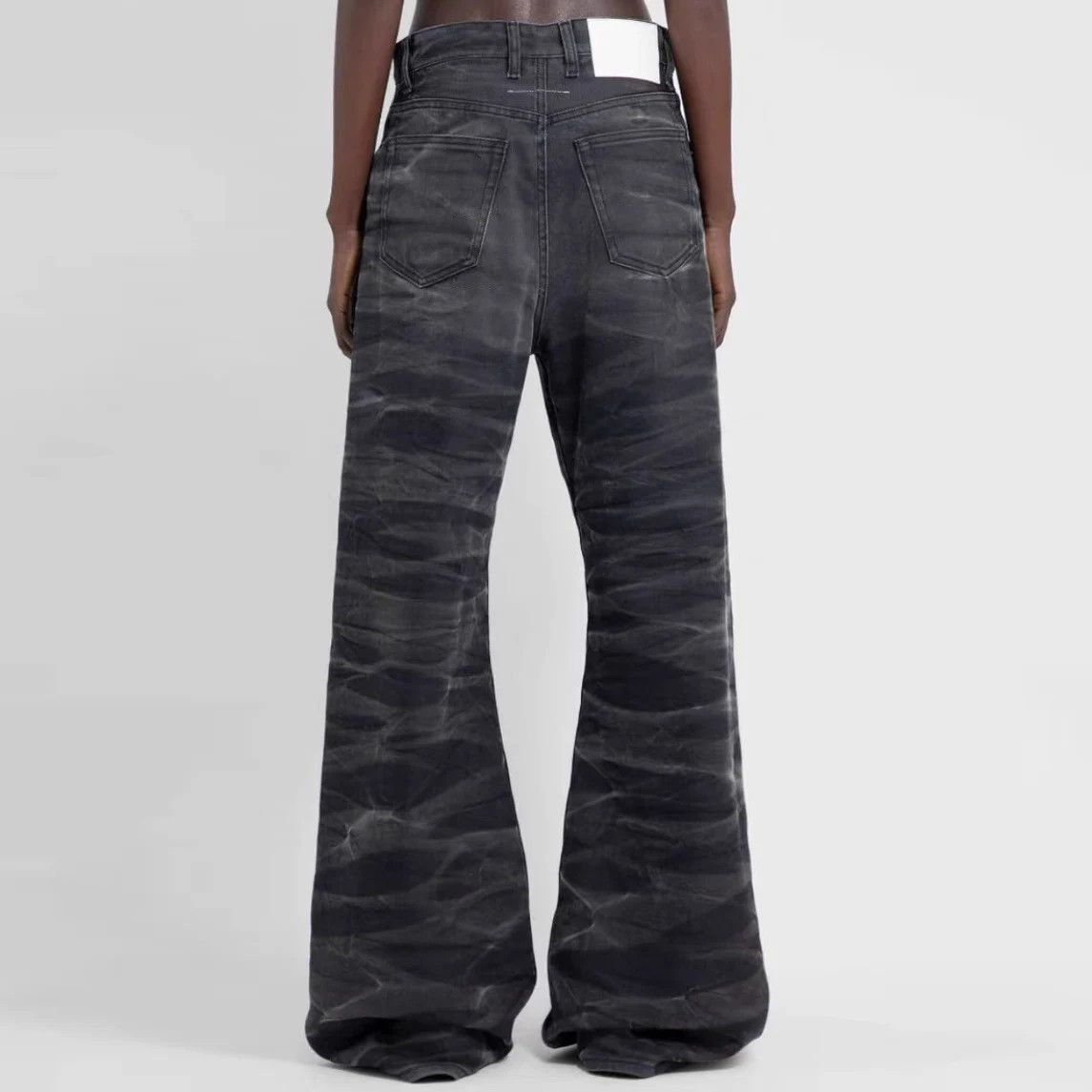Japanese Brand × Jean Streetwear Washed Water Wave Patterned Size US 29 - 4 Thumbnail