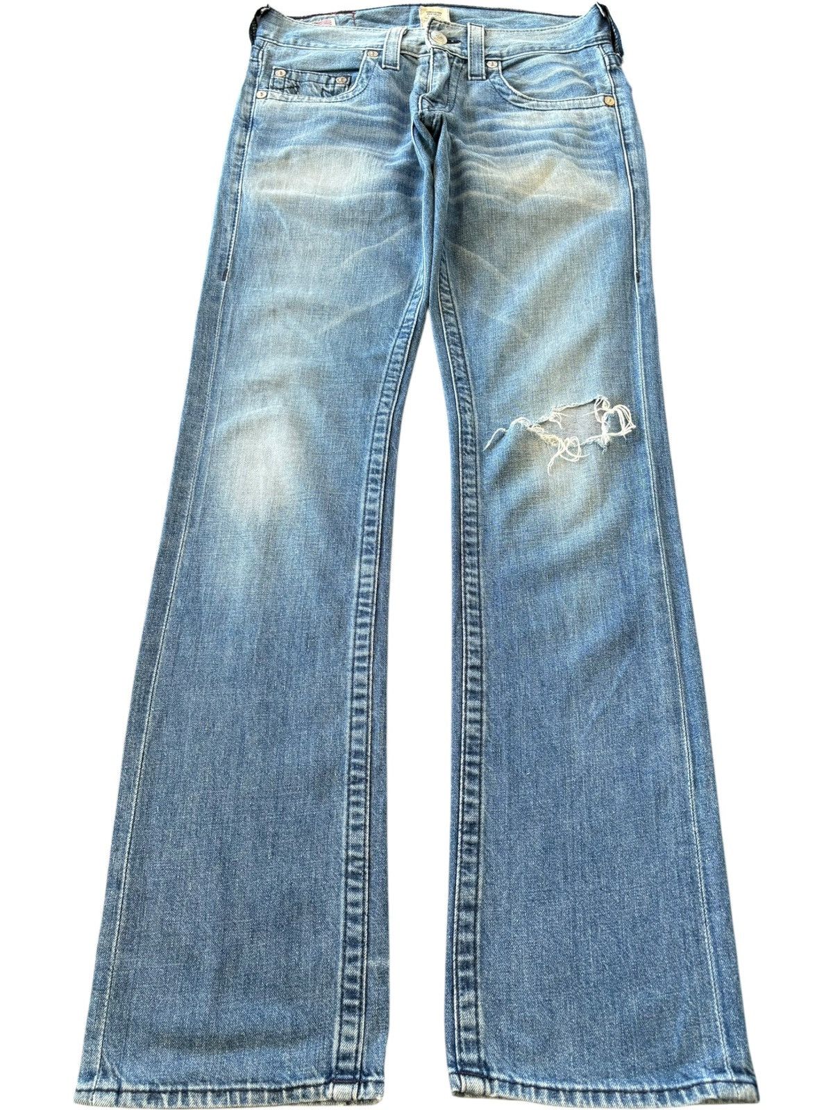 True Religion Vintage True Religion Bobby Blue Wash Distress Bootcut Jeans Size US 32 / EU 48 - 1 Thumbnail