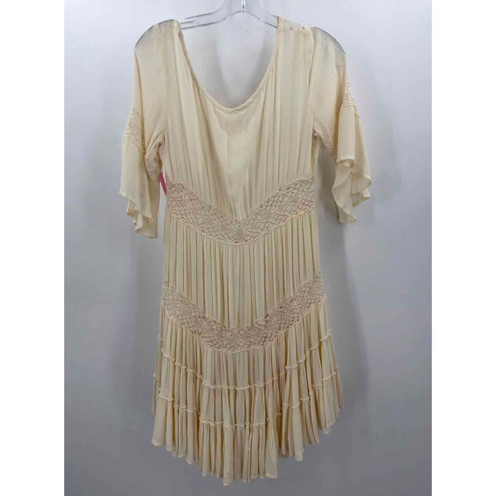Free People Free People Dress Size XS Ivory Short Sleeve Pre-Owned Size 26" / US 2 / IT 38 - 2 Thumbnail
