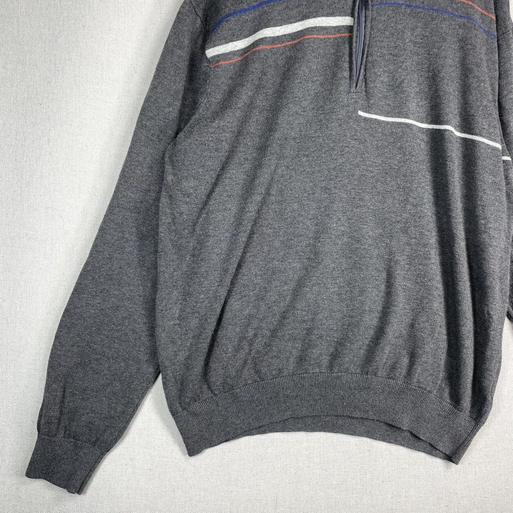 Vintage VINTAGE Greg Norman Sweater Men XL Gray Striped Cotton Golf 1/4 Zip Pullover Size US XL / EU 56 / 4 - 3 Thumbnail