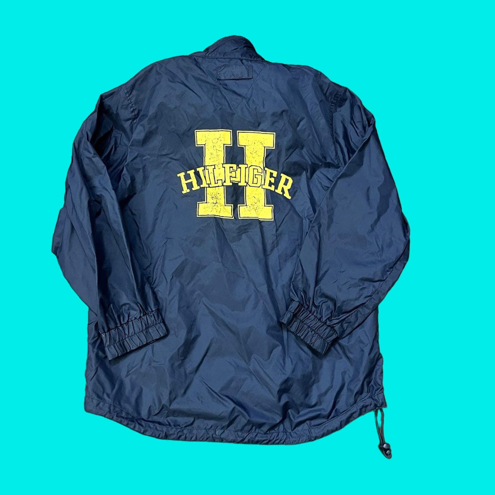 Tommy Hilfiger VINTAGE Tommy Hilfiger Windbreaker Jacket Blue Men’s M Full Zip 90s Windbreaker Logo Zip Hoodie Pockets Size US M / EU 48-50 / 2 - 1 Thumbnail
