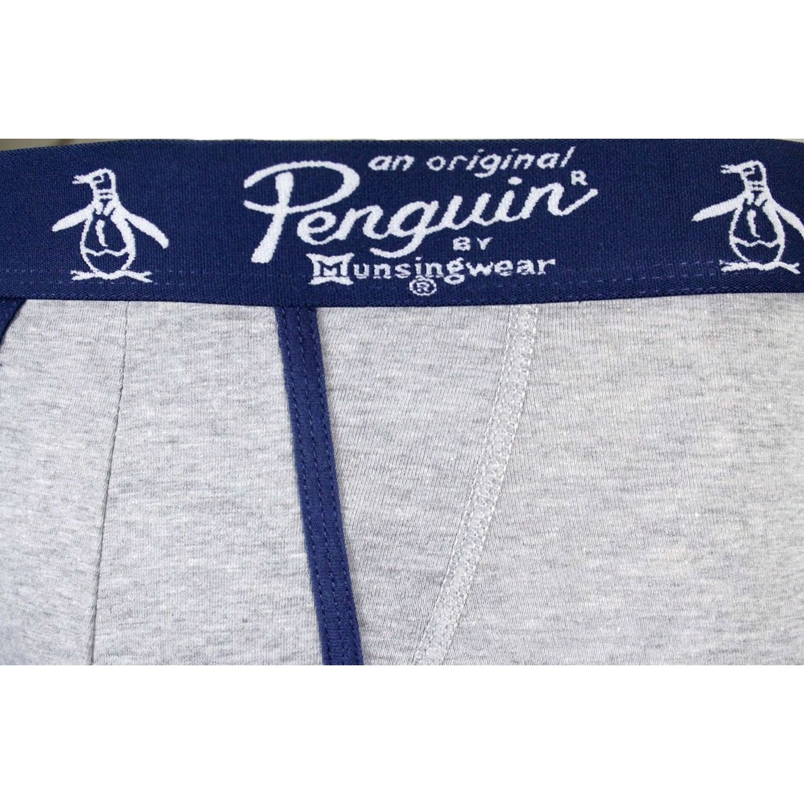 Original Penguin Original Penguin Men's Grey With Navy Boxer Brief S Size 36R - 3 Thumbnail